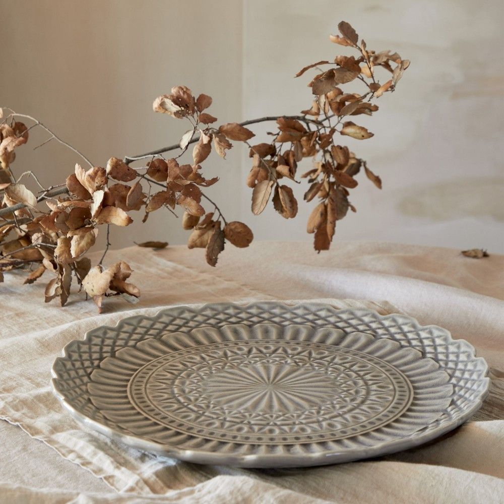 Crystal Grey Pearl Serving Platter Set - Elegant Dinnerware for Parties, Entertaining & Special Occasions
