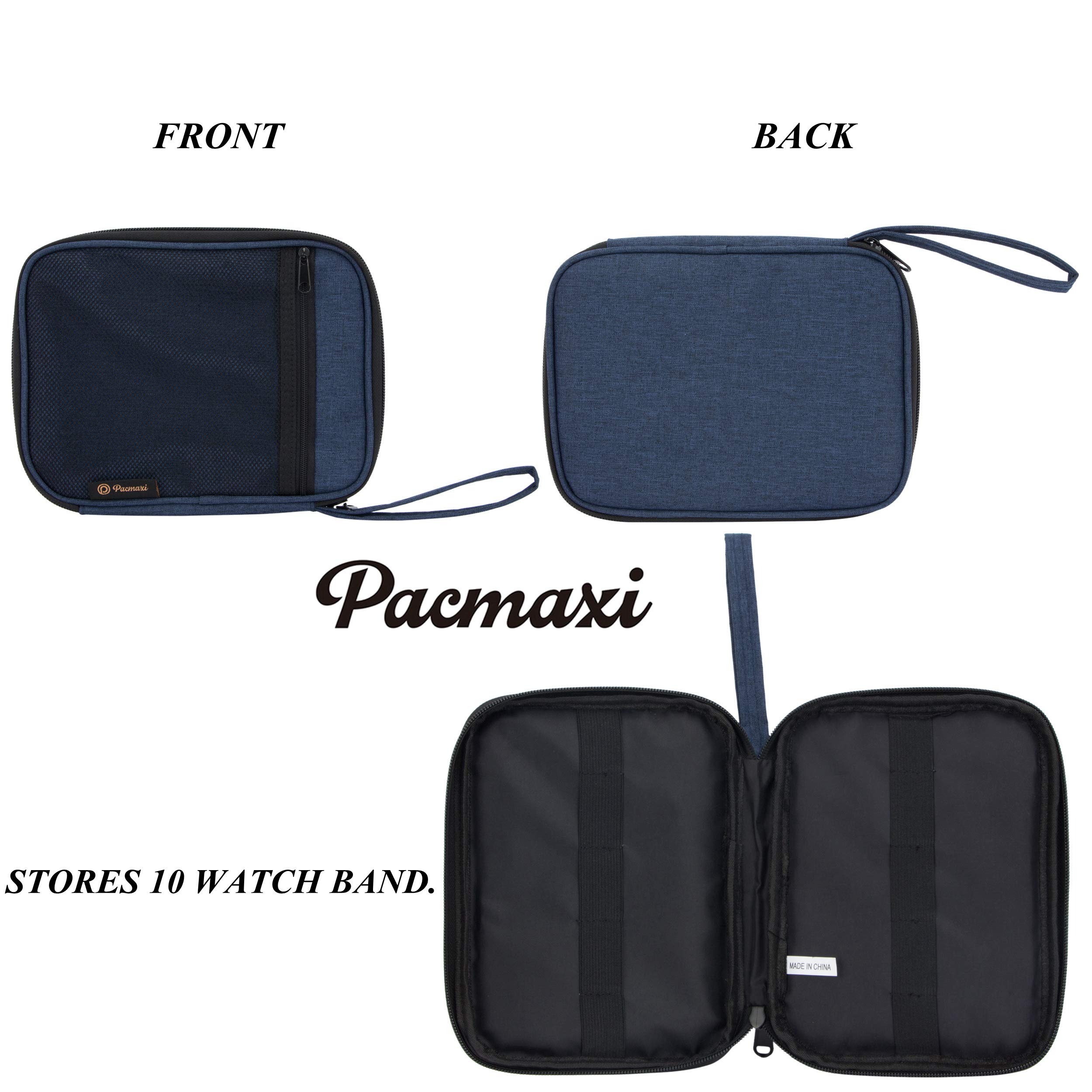 PACMAXI Watch Band Storage Organizer - Holds 10 Watch Straps, Durable Travel Watch Case for Apple Watch Bands & Smartwatch Accessories (Blue) - Perfect for Travel, Home Organization & Watch Collector Storage