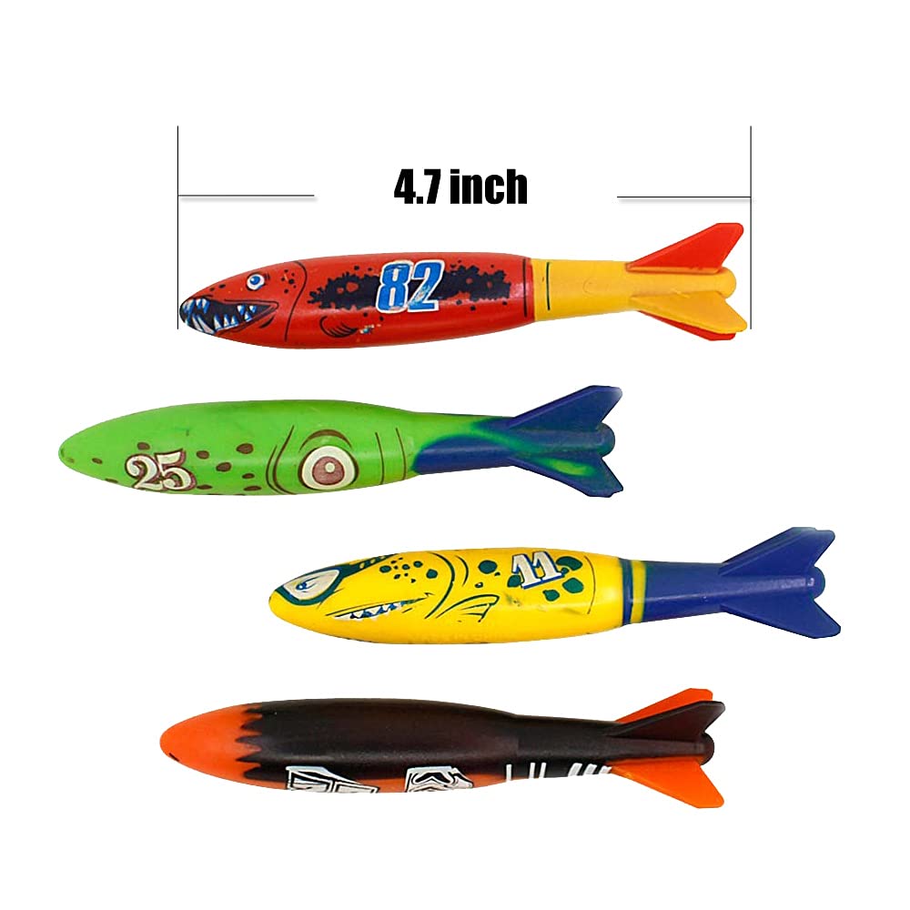 ZHFUYS Transparent Shark Pool Toy - Throwing Torpedo Swimming & Diving Toy for Kids - Fun Water Games, Pool Party, Beach Activities