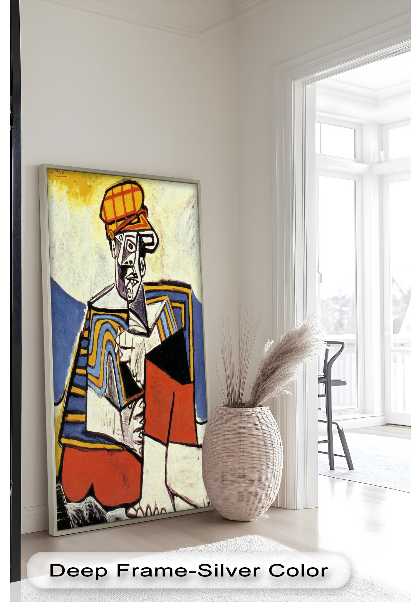 Abstract Man with Cap Wall Art - Cubist Oil Painting for Modern Home & Office Decor | Handmade Canvas Print | Unique Gift Idea for Art Lovers