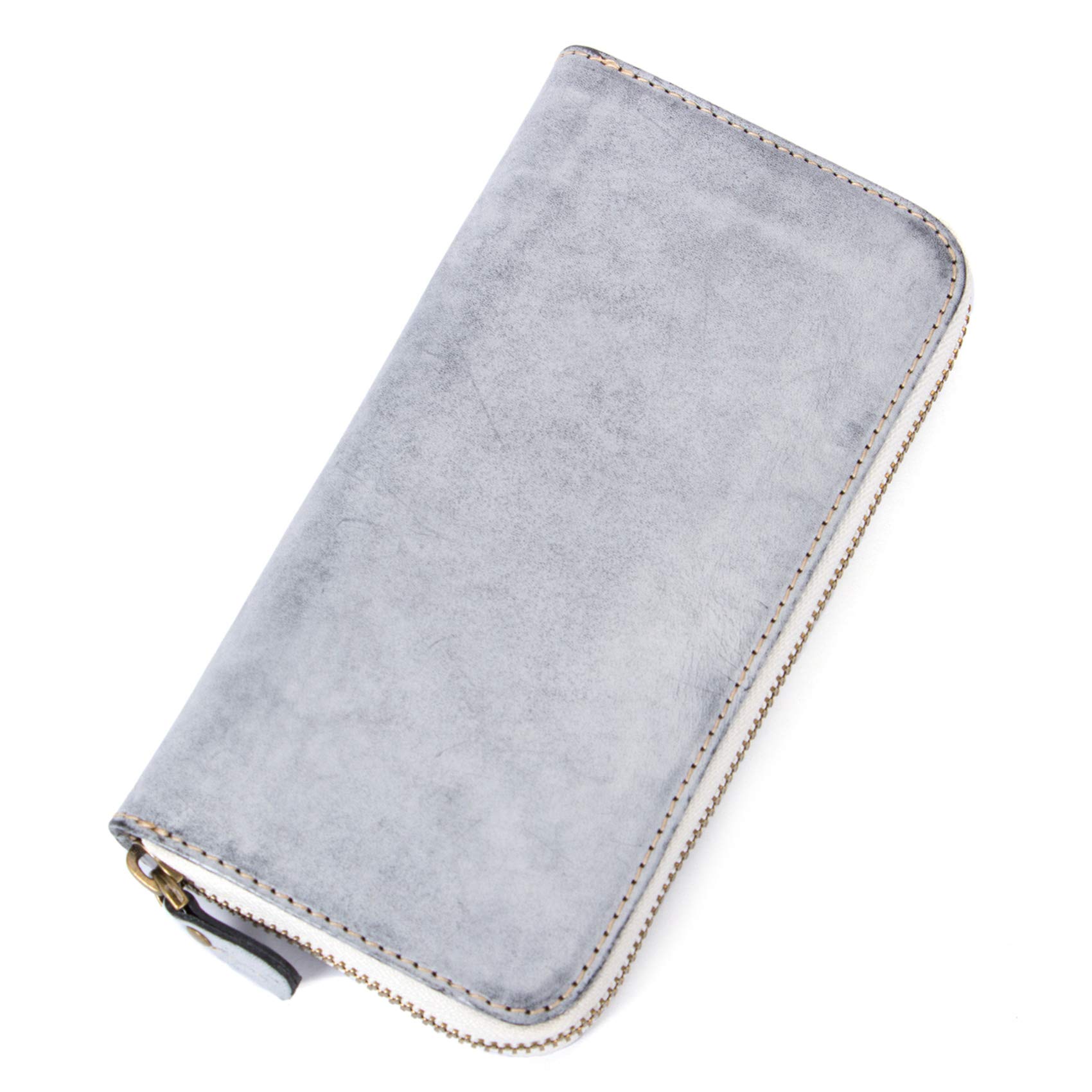 Premium Genuine Leather Wallets for Women - RFID Blocking Vintage Cowhide Zip Around Long Purse with Large Capacity | Perfect for Everyday Use, Travel & Gift Giving
