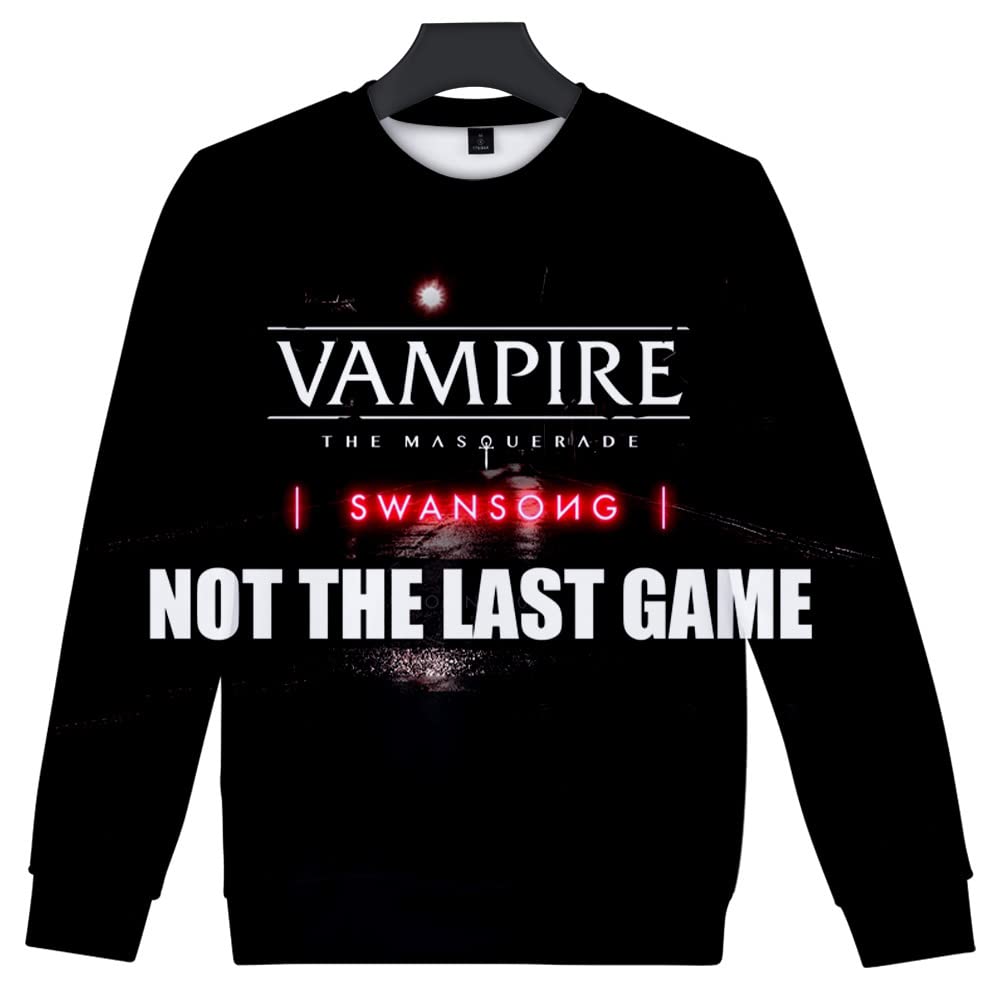 Vampire: The Masquerade Swansong 3D Printed Unisex Hoodie - Gothic Letter Pattern Pullover Sweatshirt for Cosplay & Gaming Fans