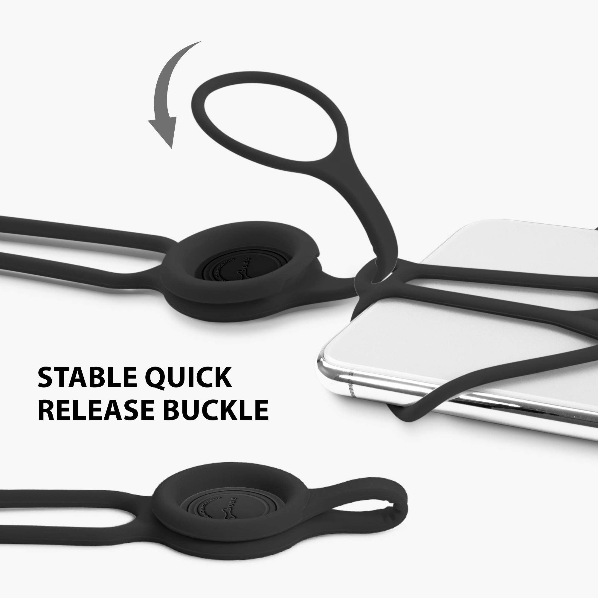 Adjustable Silicone Phone Lanyard - Universal Crossbody Phone Strap for iPhone, Samsung & Most Smartphones | Hands-Free Shoulder Holder for Running, Travel & Outdoor Activities (Black)