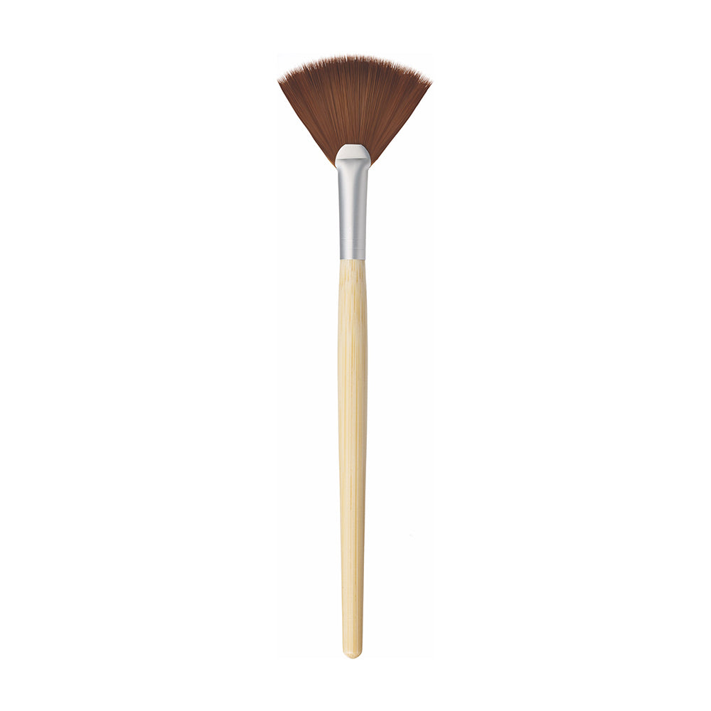 Bamboo Fan Mask Brush - 7L Natural Makeup Brush for Foundation, Powder & Blending - Perfect for Professional Makeup Artists & Home Beauty Routines