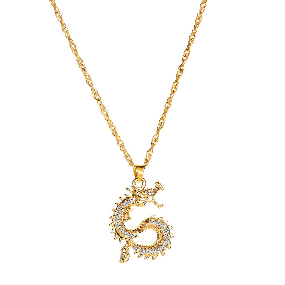 Elegant Dainty Gold Pendant Necklace for Women - Simple Chain Necklace with Inlaid Design - Perfect Gift for Wedding, Anniversary & Special Occasions (One Size)