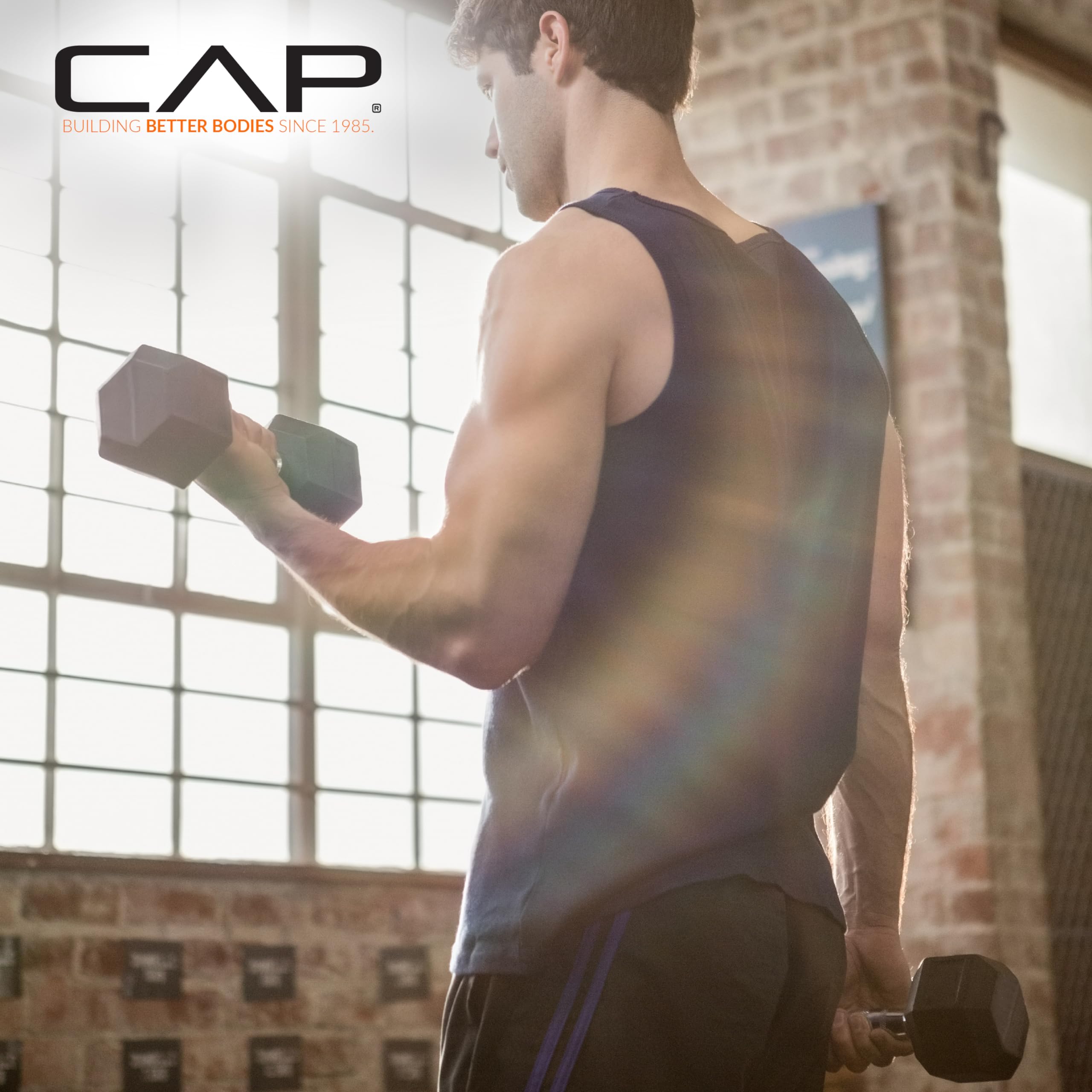 CAP Barbell Coated Dumbbell Set - 5-50lb Rubber Hex Weights for Home Gym & Strength Training | Multiple Size Options for Men & Women | Perfect for Weightlifting, CrossFit & Fitness Workouts