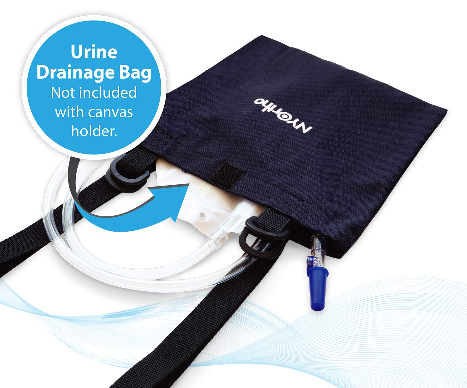 NYOrtho Adjustable Urine Bag Holder - Discreet Canvas Cover for Catheter, Foley & Nephrostomy Bags - Wheelchair, Bed & Geri-Chair Attachment - Ideal for Home Care & Hospital Use (25 Pack)