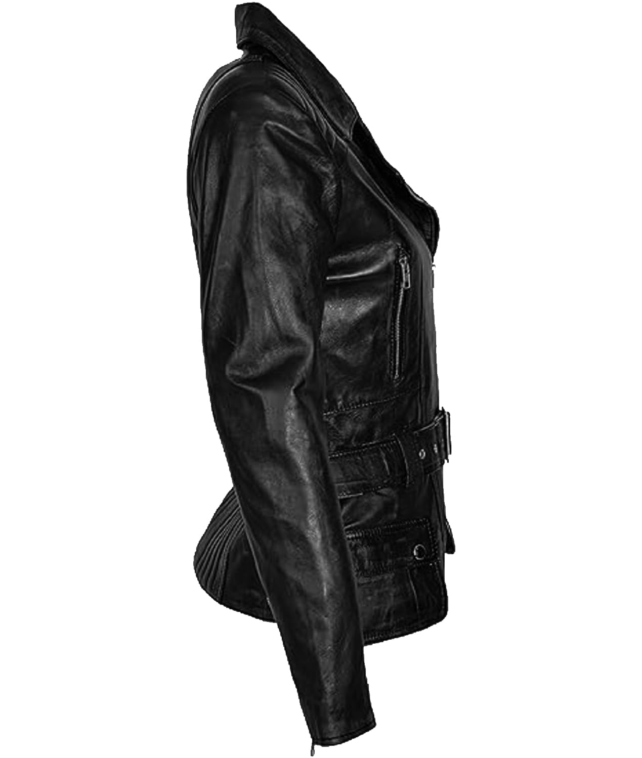 Genuine Lambskin Leather Jacket for Women - Classic Black Biker Jacket with Premium Stitching | Perfect for Motorcycle Riding, Night Out & Fall Fashion