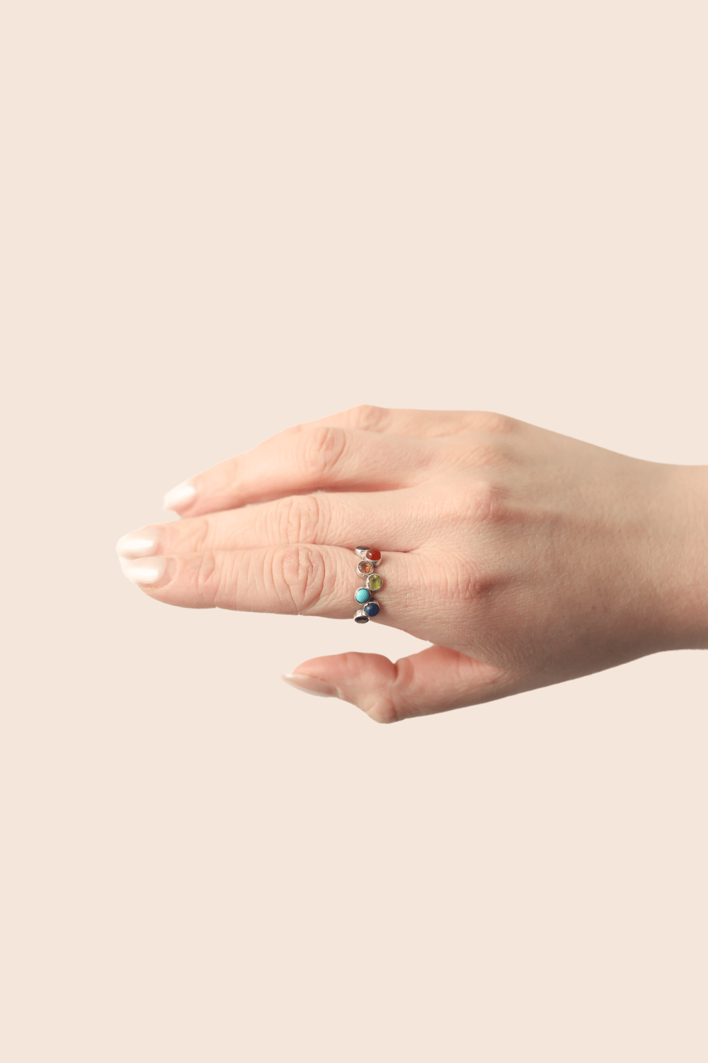 7 Chakra Energy Ring for Healing & Balance - Natural Stone Spiritual Jewelry for Meditation, Yoga & Positive Energy