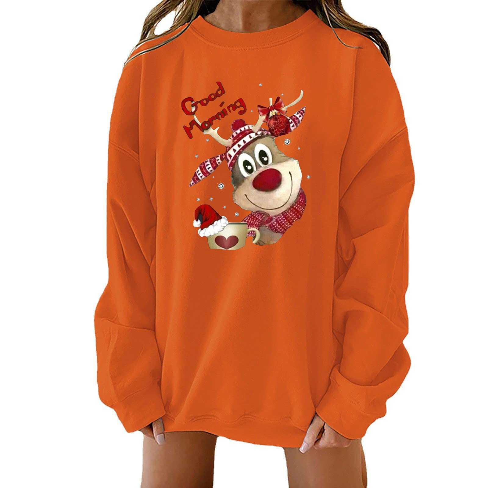 Cozy Women's Christmas Pullover Sweatshirt - Thick Fleece Hoodie with Round Neck & Long Sleeves | Perfect for Holiday Gifts, Winter Outfits & Casual Wear
