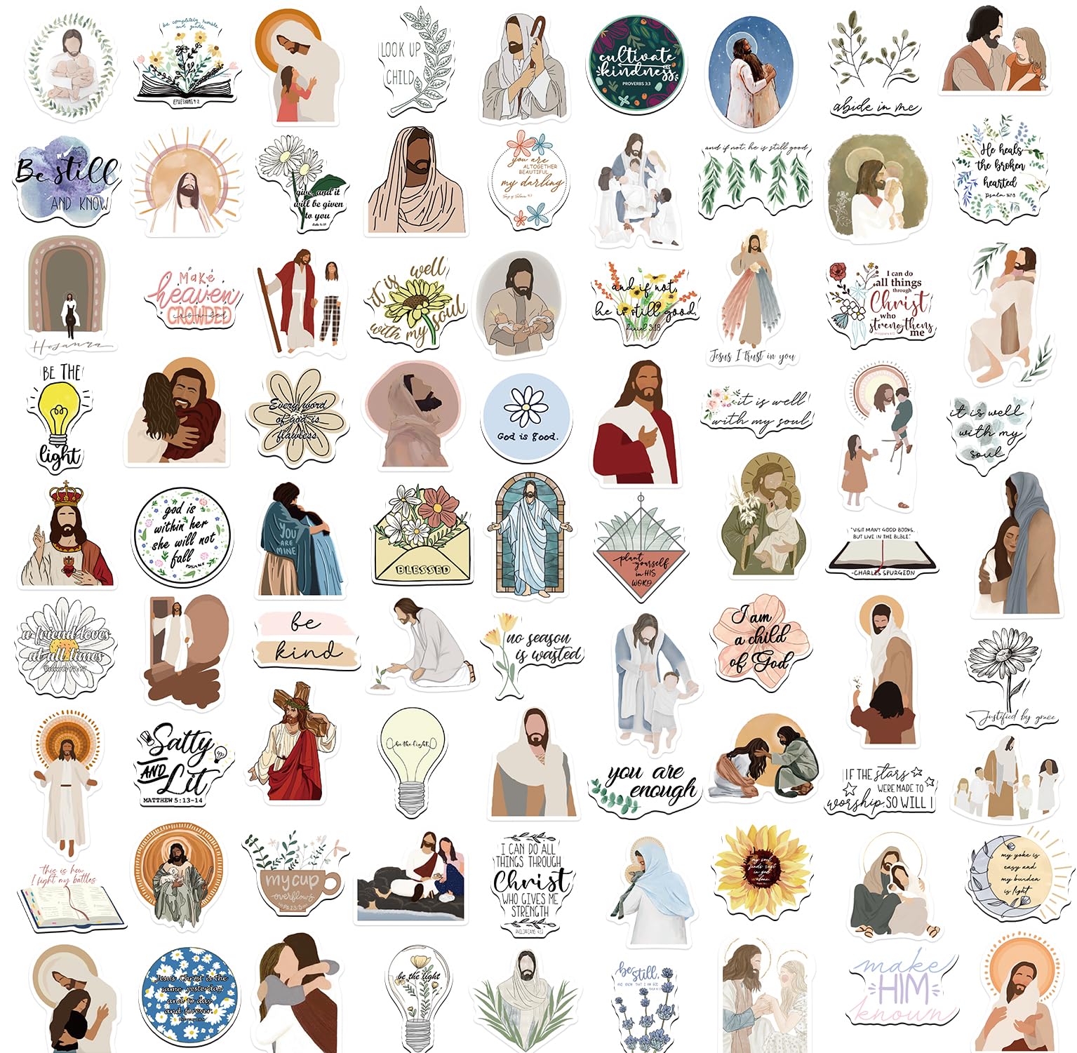 100Pcs Inspirational Christian Stickers - Bible Verse Faith Stickers with Jesus Quotes for Water Bottles, Laptops, Phone Cases, Planners & Journals | Perfect for Religious Gifts, Bible Study & Daily Motivation
