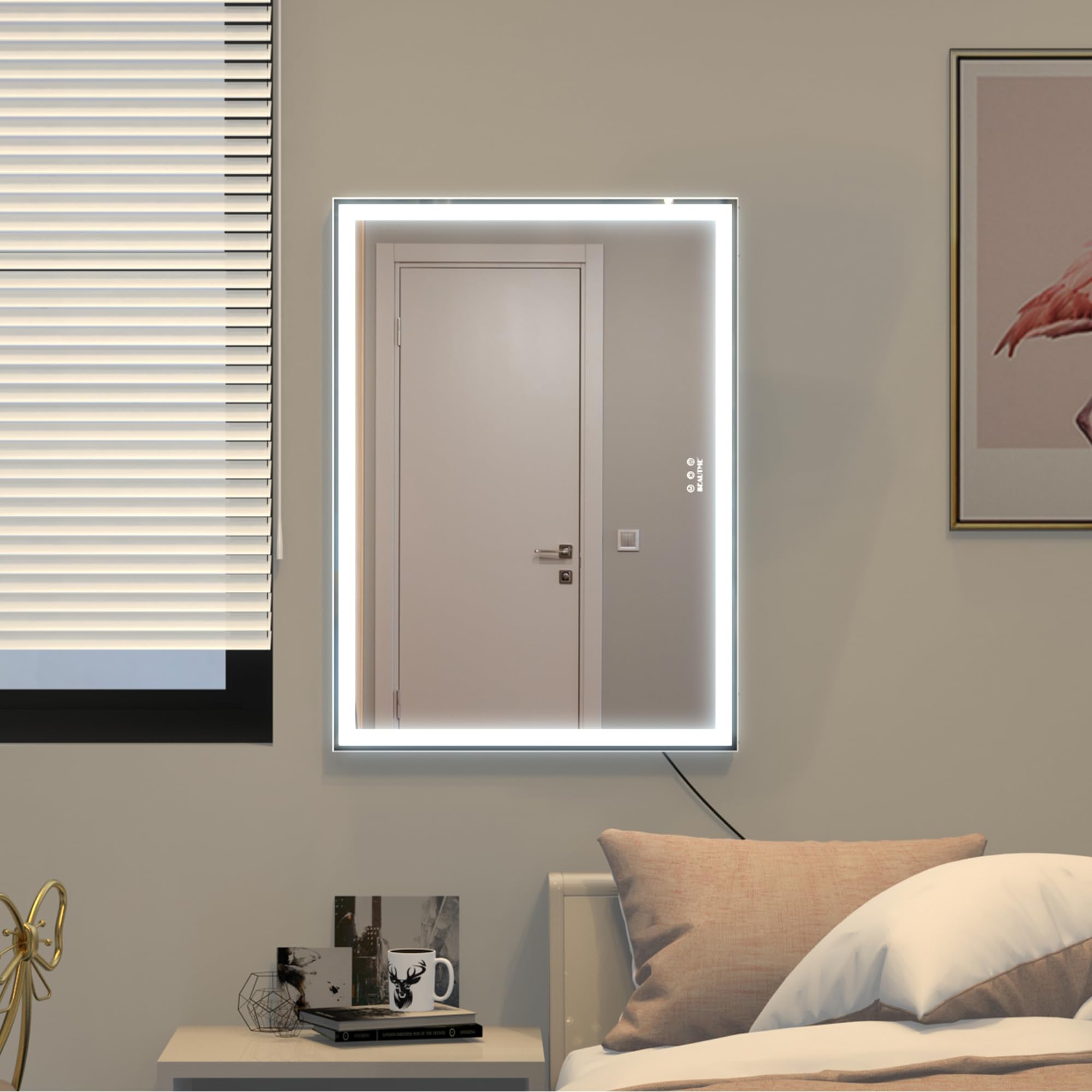 BEAUTME Hollywood Vanity Mirror with LED Lights - 36.2×5.9×26.8 Inch Tabletop Makeup Mirror for Dressing Room & Bedroom, Large Desk Mirror with Adjustable Brightness | Perfect for Makeup Application, Skincare Routine, and Home Decor