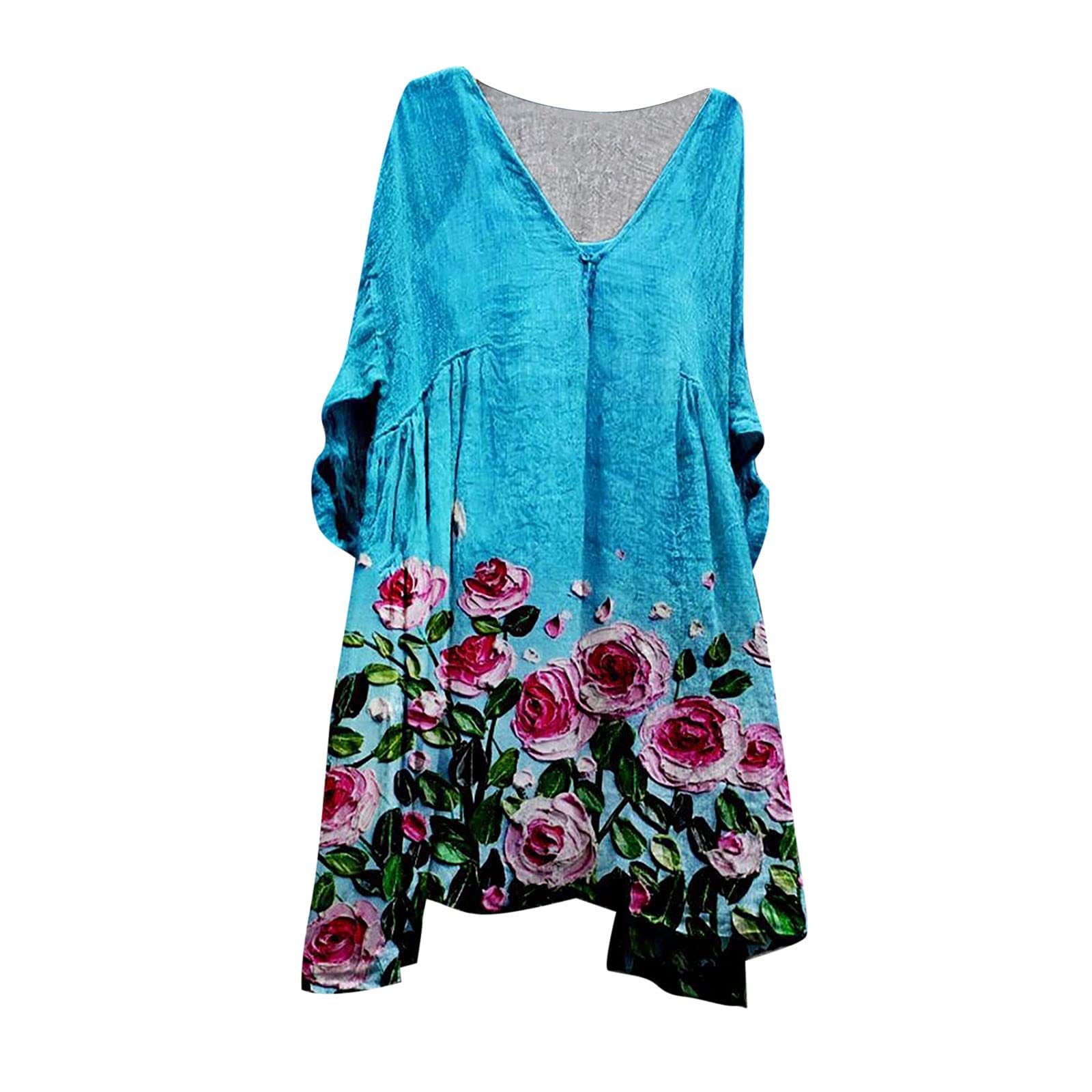 Vintage Black Floral Swing Dress for Women - Plus Size 3/4 Sleeve Holiday Party Dress | Perfect for Christmas, Cocktail Parties & Retro Fashion Events