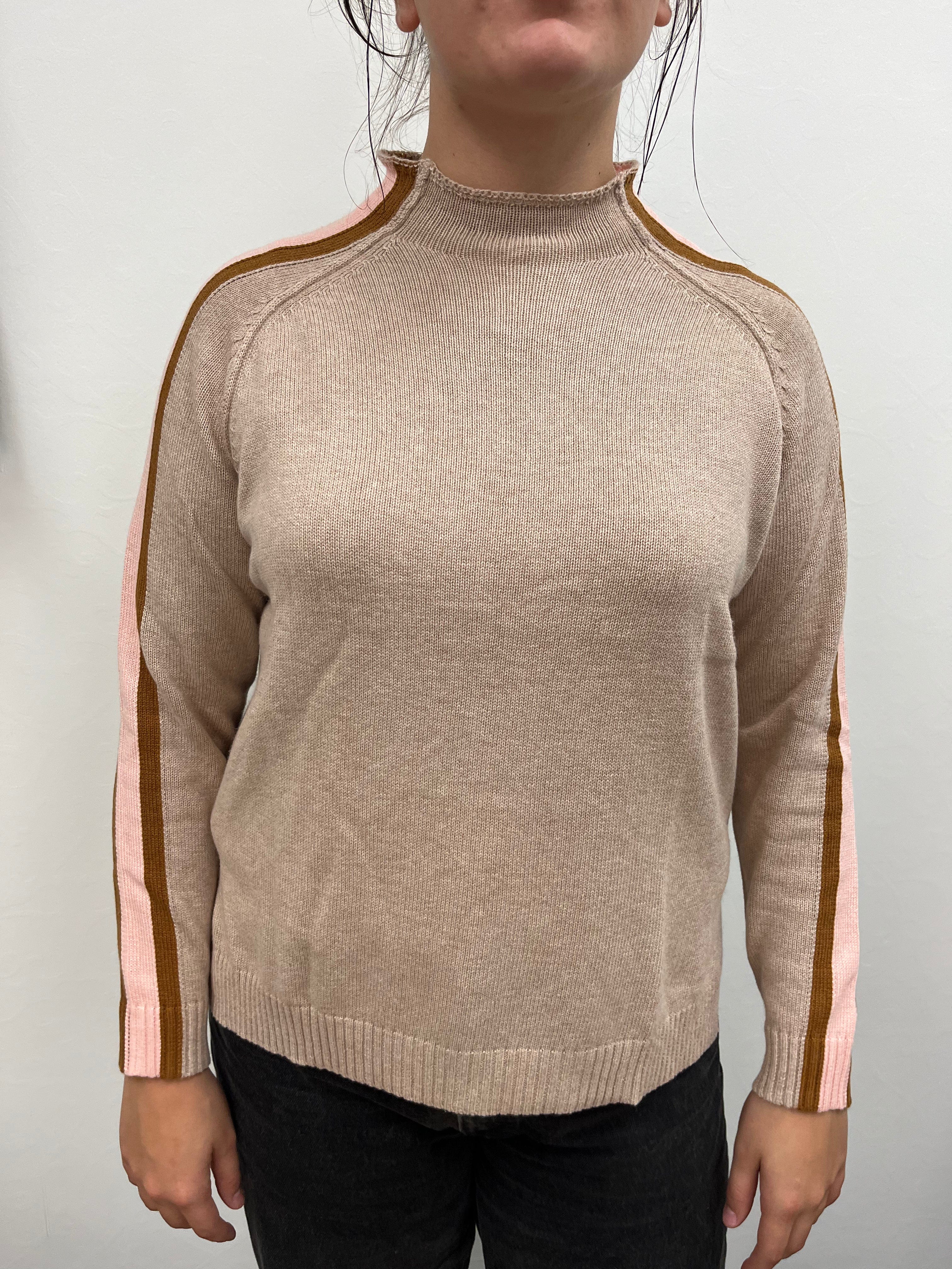 Zaket & Plover Contrast Funnel Neck Sweater for Women - ZP6344U Cozy Knit Pullover for Fall & Winter | Perfect for Office, Dating and Casual Outfits