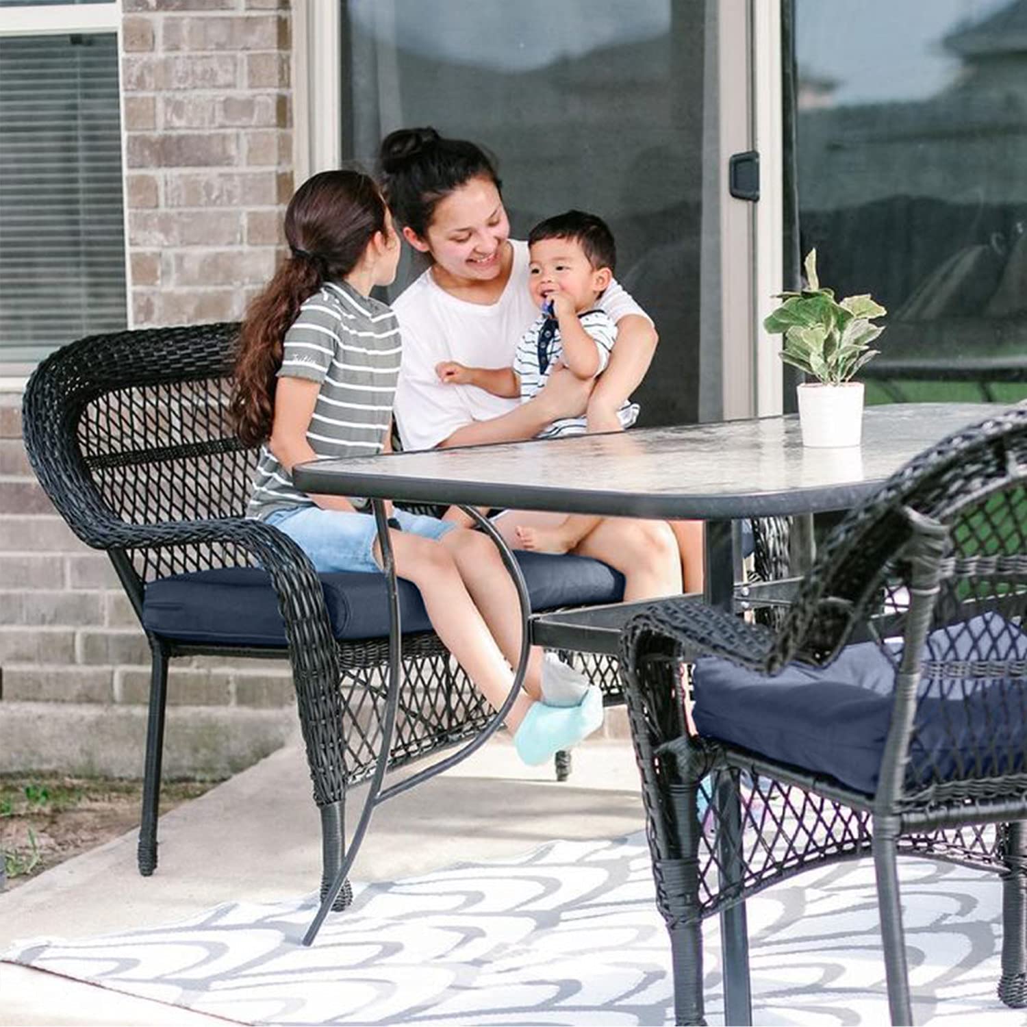 FadeSafe Water-Resistant Patio Bench Cushion Cover - 48x18 Inch Navy for Outdoor Furniture Protection