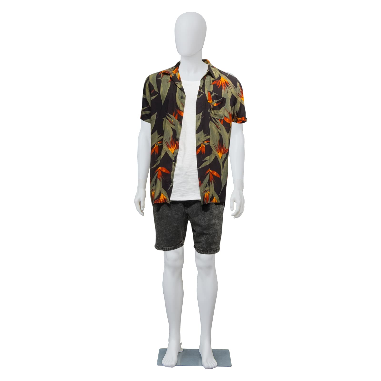 6 FT Male Mannequin with Adjustable Stand & Metal Base - Full Body Posable Dress Form for Window Display, Retail Store, Fashion Show & Photography (White)