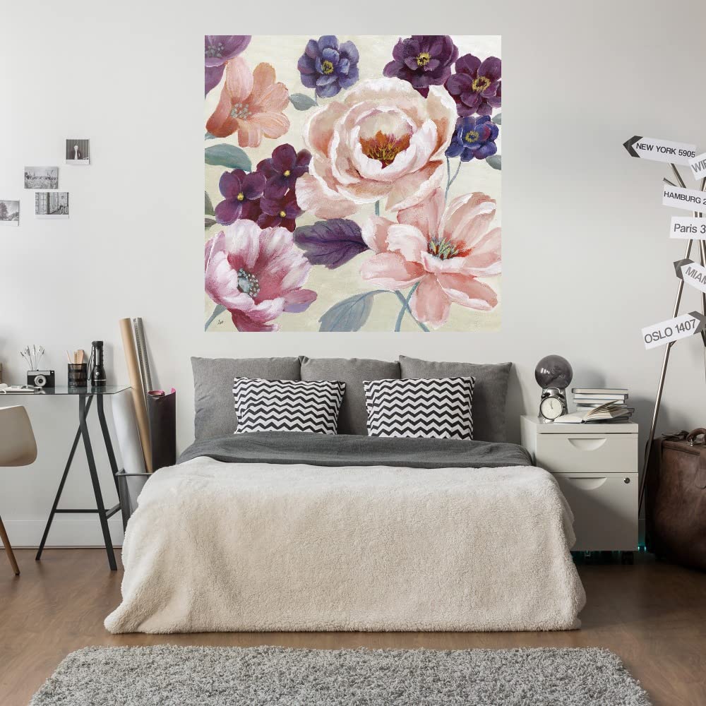 Soft Romance Canvas Wall Art - 37x37 Inch Hand-Painted Fine Art Decor by Artist Nan - Ready to Hang for Living Room, Bedroom, Office & More - Perfect for Home Decor, Wedding Gifts & Interior Design
