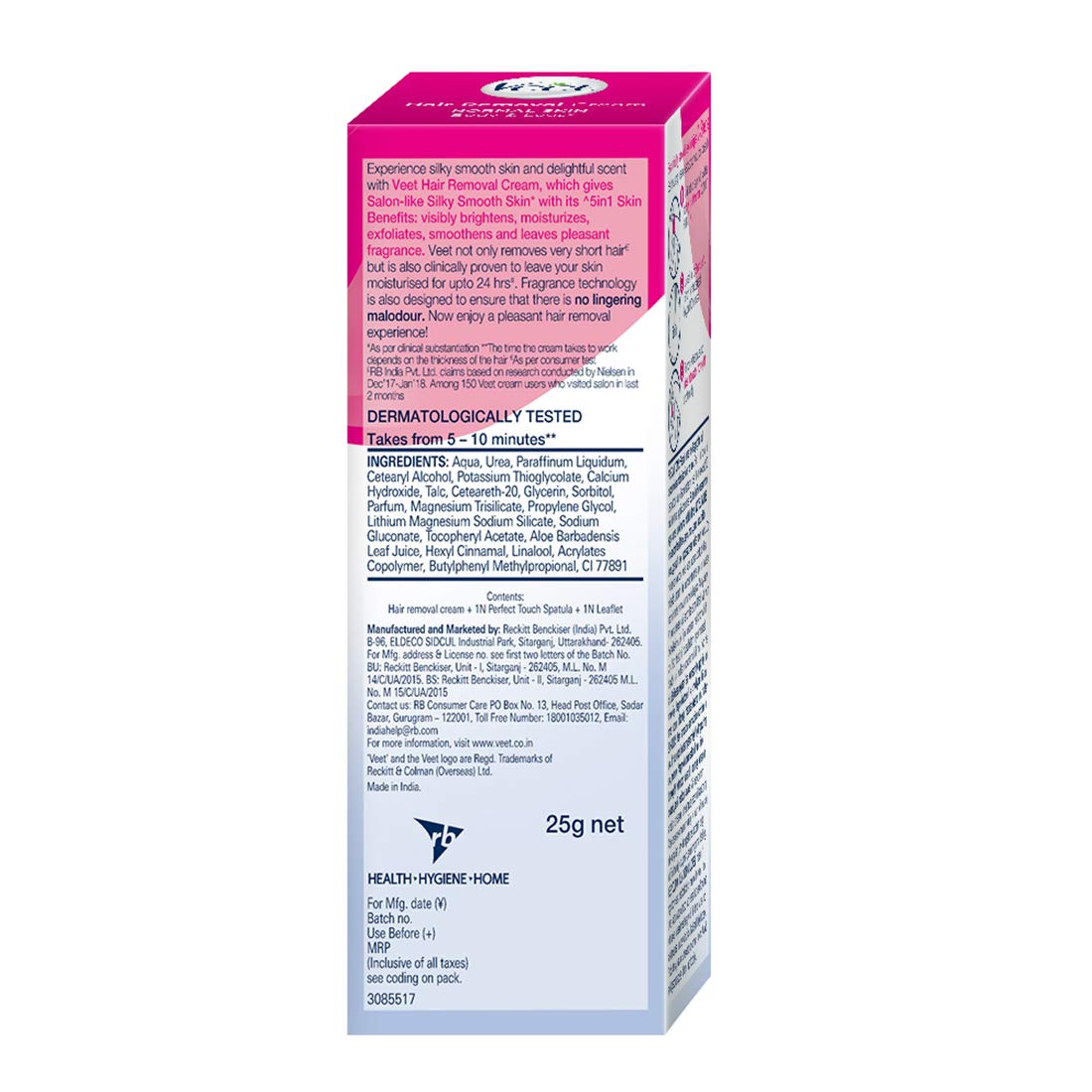 Veet Silk & Fresh Hair Removal Cream for Sensitive Skin - 25g (Pack of 1) | Painless & Smooth Legs, Underarms & Bikini Line | Dermatologically Tested for Women