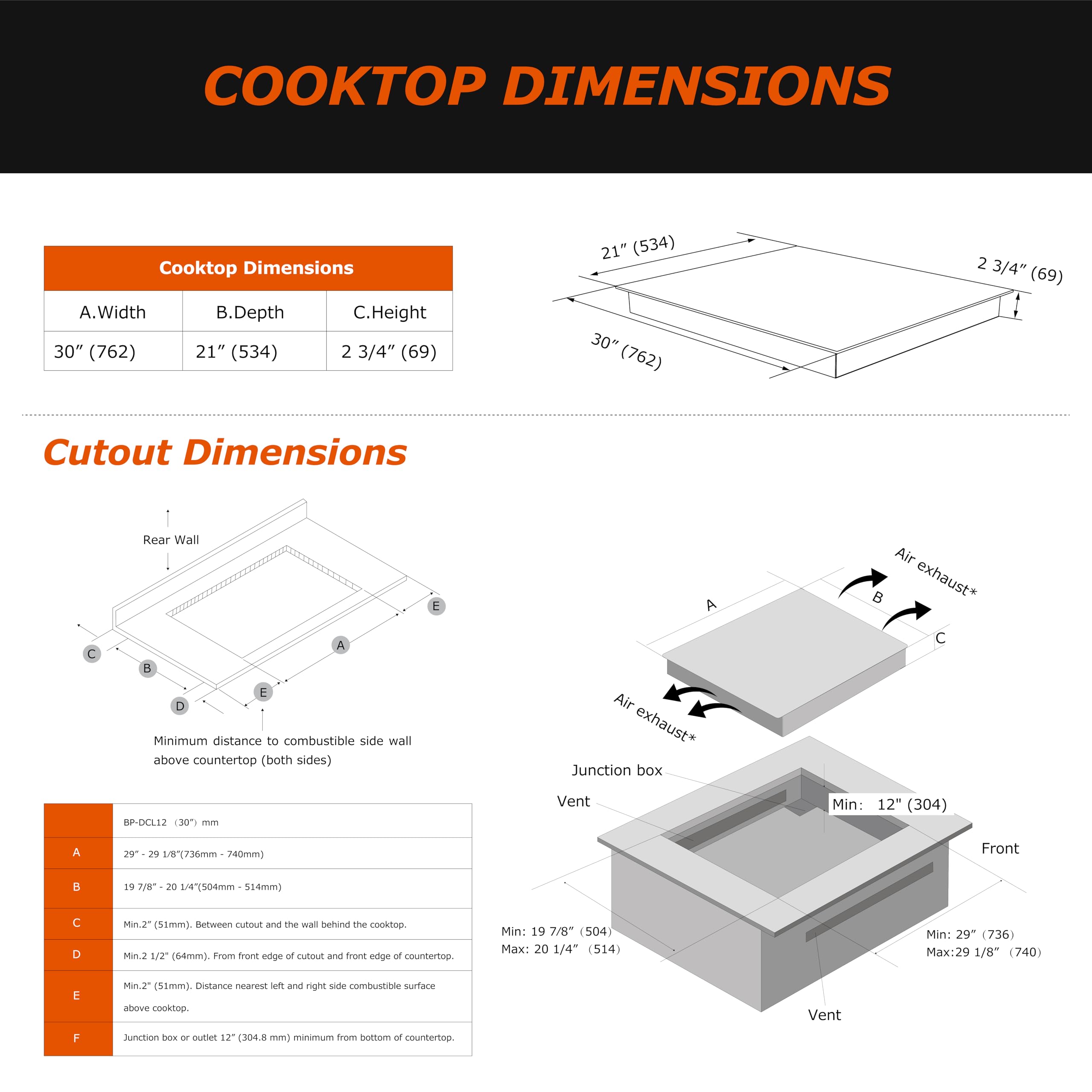 30 Inch 4 Burner Induction Cooktop with Bridge-SYNC Technology - Flat Glass Electric Stove with Booster, Timer, Child Lock & Pause Function - 208-240V/40A Drop-In Installation - Perfect for Modern Kitchens, Home Cooking & Professional Chefs
