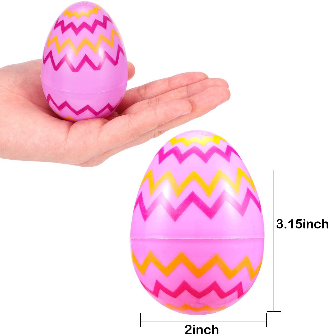36 Pcs Plastic Printed Easter Eggs - 3.15