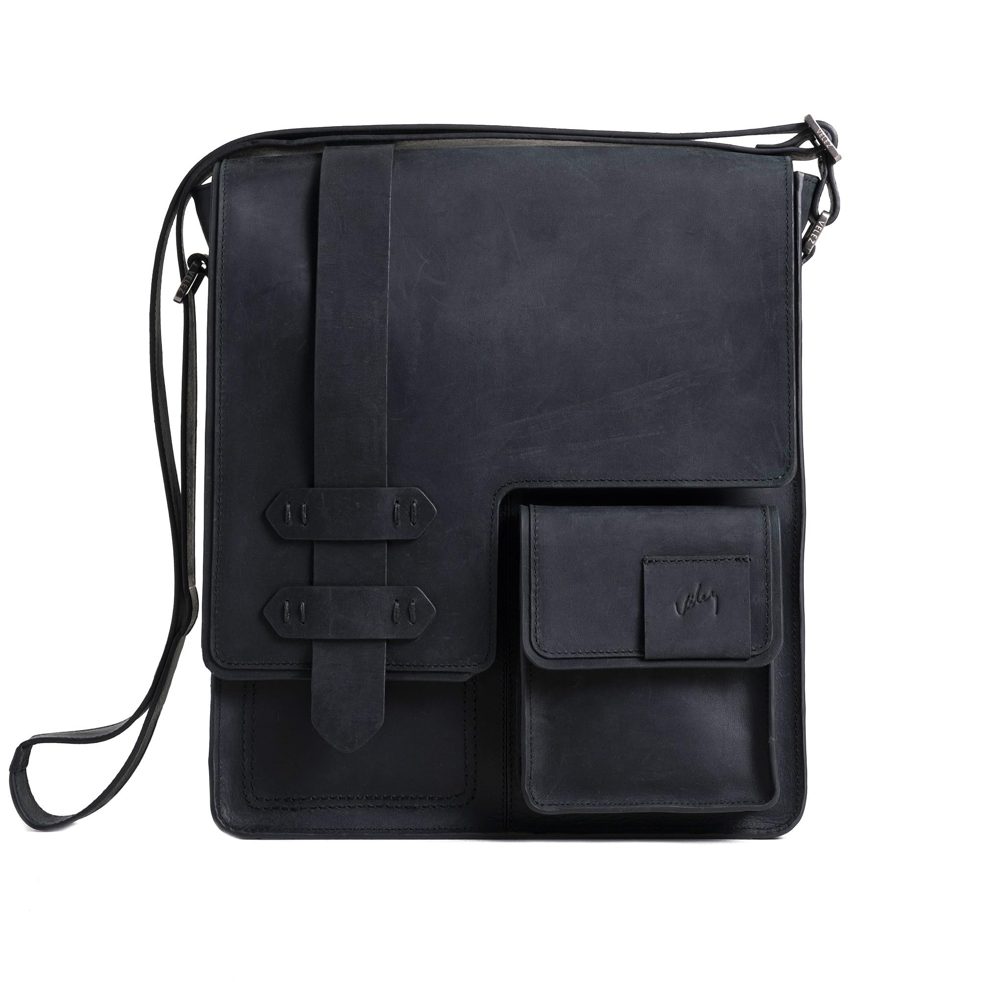 VELEZ Genuine Top Grain Leather Messenger Bag for Men - Vintage Crossbody Satchel with 11 Inch Tablet Pocket - Perfect for Work, Travel & Daily Commute