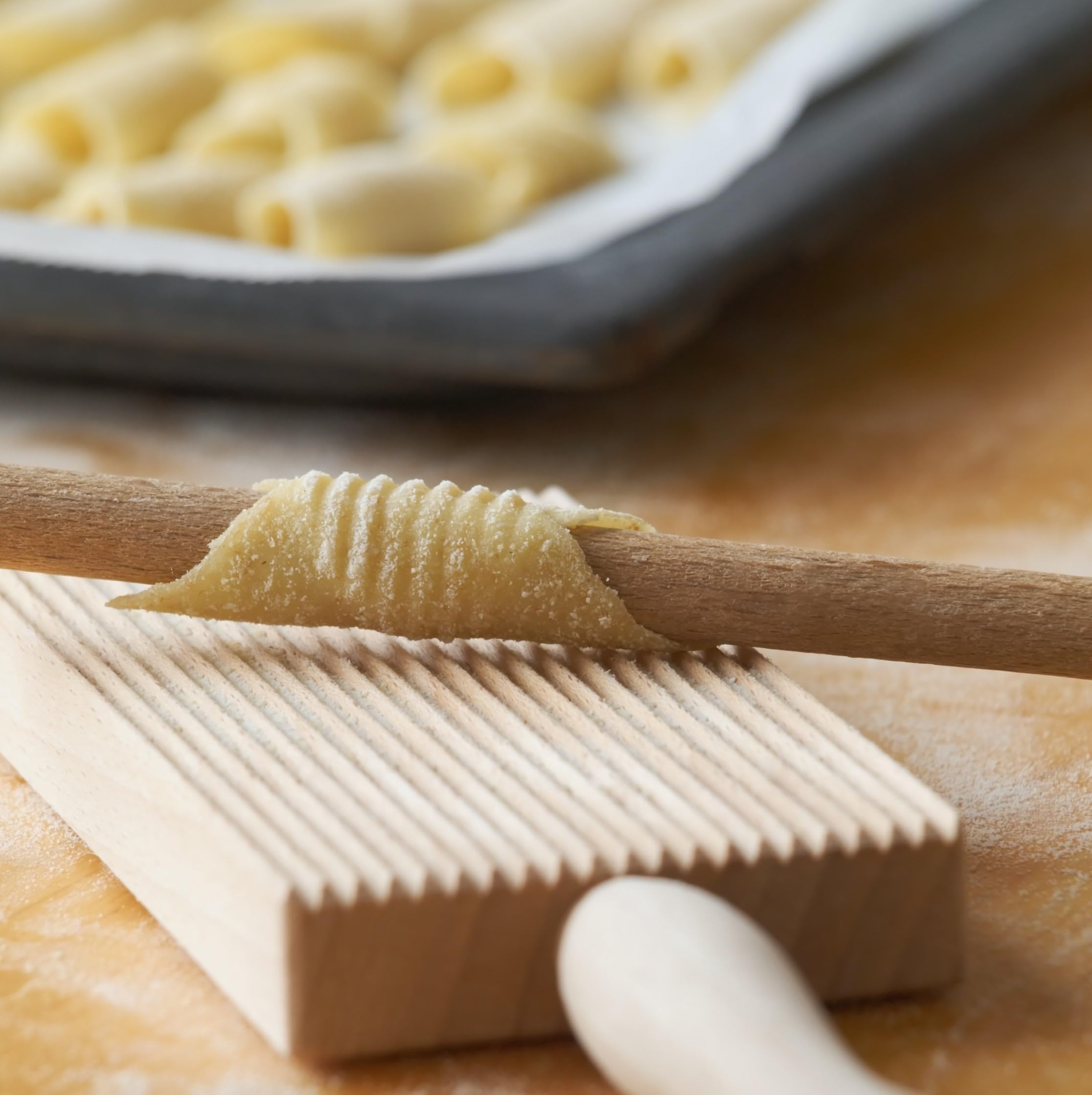 Fante's 14816 Cousin Allora's Garganelli Pasta Maker - Beech Wood Handmade Pasta Tool for Italian Cuisine | Perfect for Home Chefs & Pasta Lovers | Great Gift for Cooking Enthusiasts