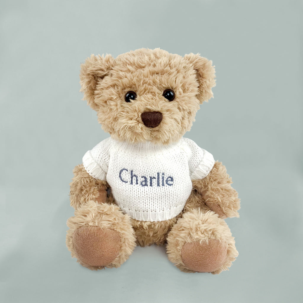 Personalized Bertie Bear Plush Blanket - Custom Name Baby Gift for Birthdays, Showers & Nursery Decor