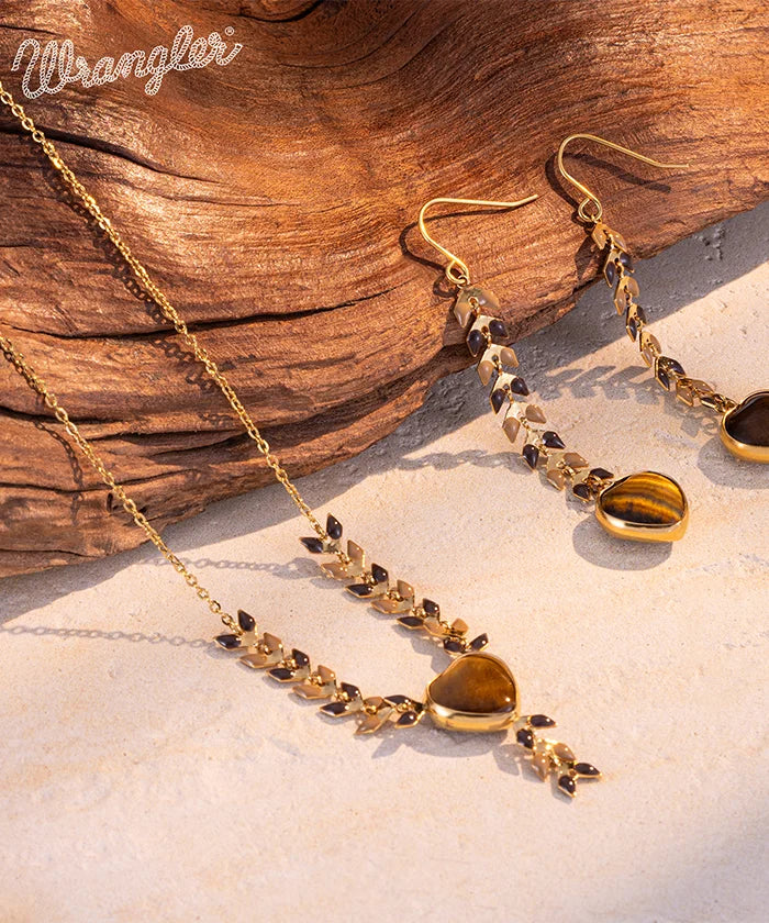 Wrangler Demeter's Heart Necklace and Earrings Set - Sterling Silver Greek Goddess Jewelry for Women - Perfect for Valentine's Day, Anniversary, and Romantic Date Nights