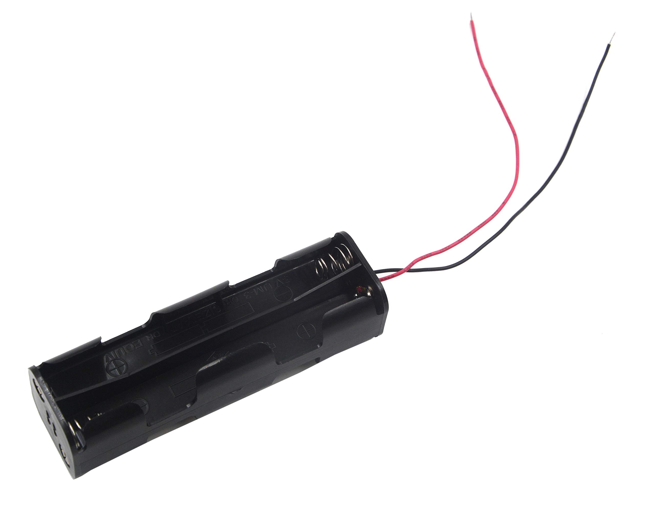 (3 Pack) 8 AA Battery Holder with Leads - 12V Battery Case for Electronics Projects - Perfect for DIY, Robotics, and Power Supply Applications