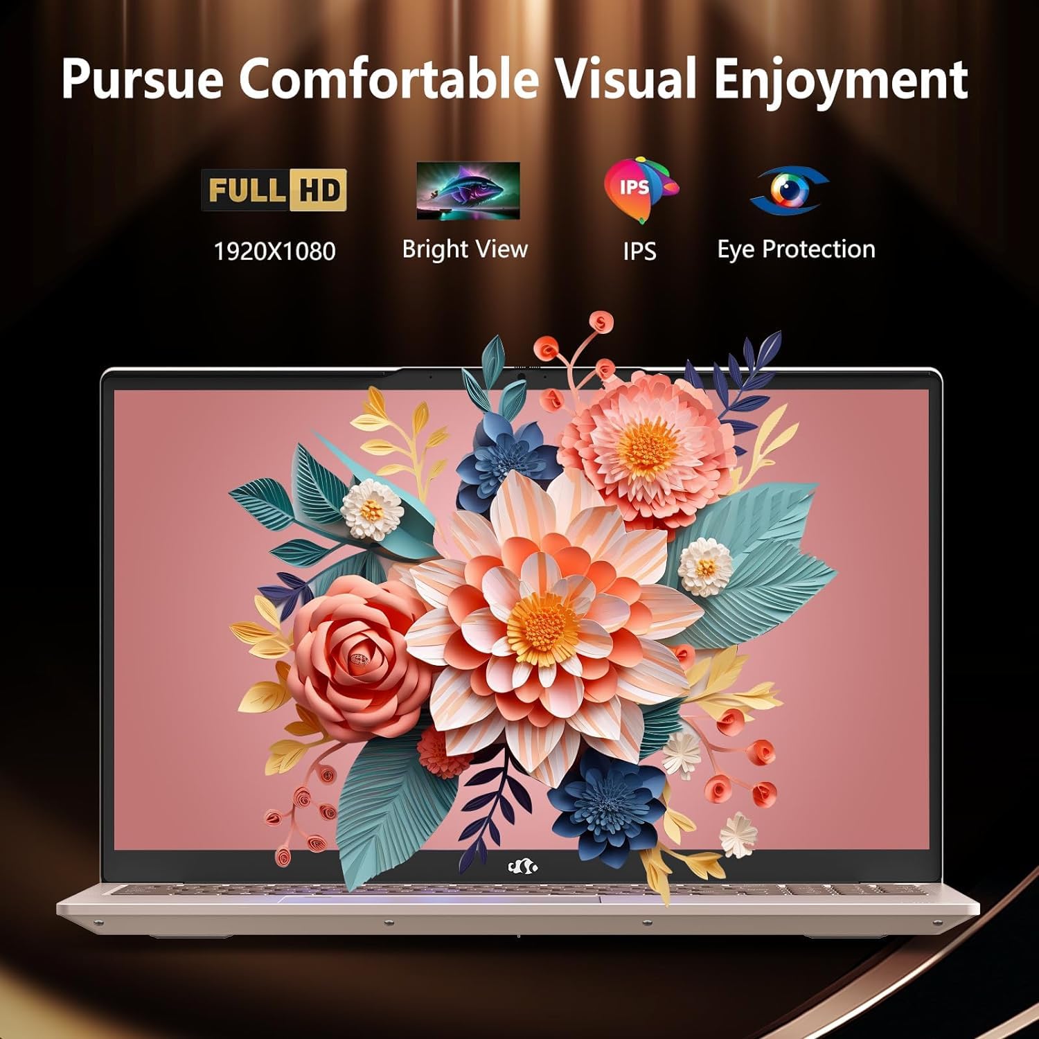 NIMO 15.6 Inch FHD Laptop - 16GB RAM, 1TB SSD, Intel Pentium Quad-Core N100 Processor (Up to 3.4GHz) - Windows 11, Backlit Keyboard, Fingerprint Reader - 2 Year Warranty - Rose Gold | Perfect for Students, Remote Work & Home Office Use