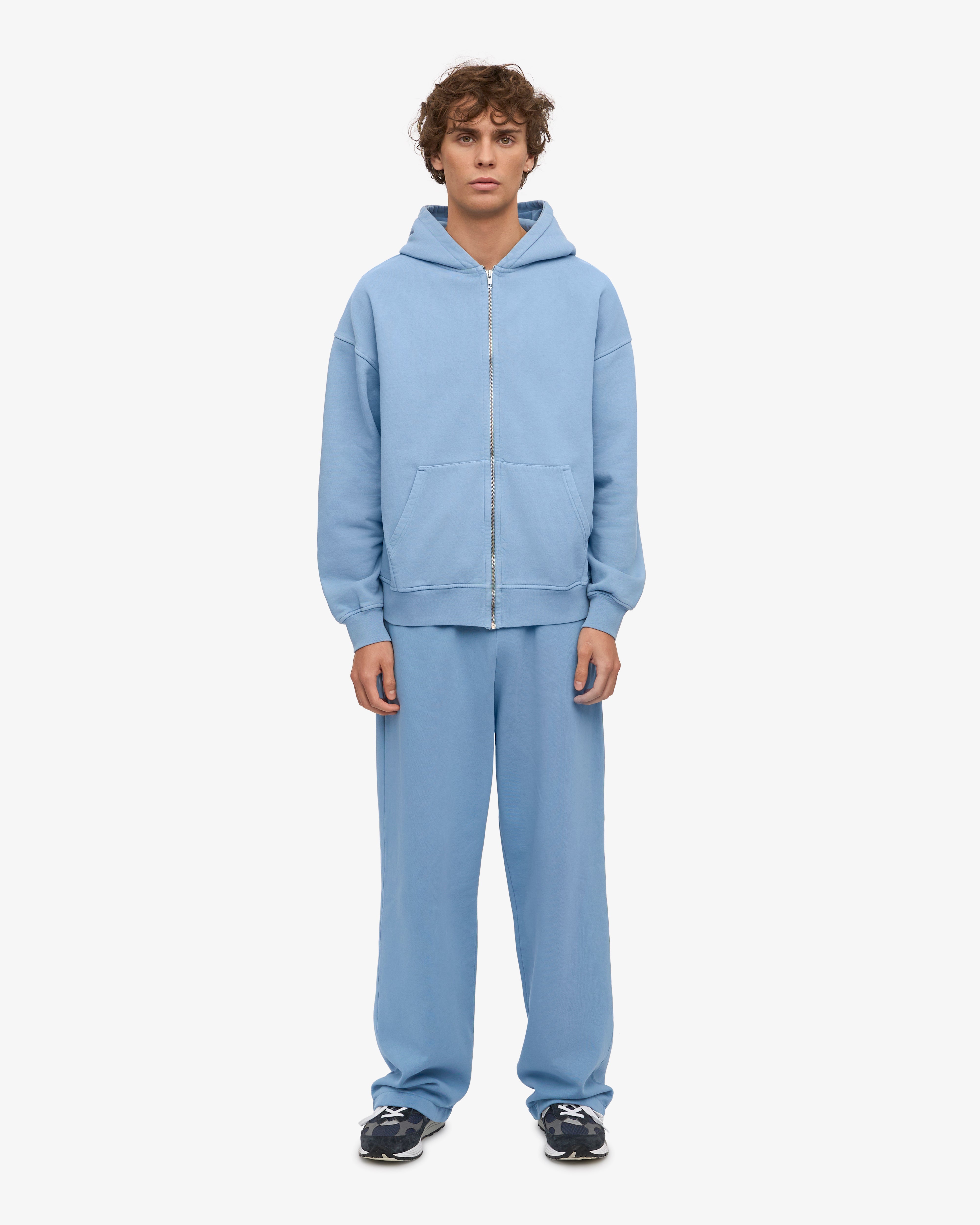 Organic Oversized Zip Hoodie for Women - Soft & Cozy Pullover Fleece Sweatshirt - Seaside Blue - Perfect for Casual Wear, Lounging & Outdoor Activities