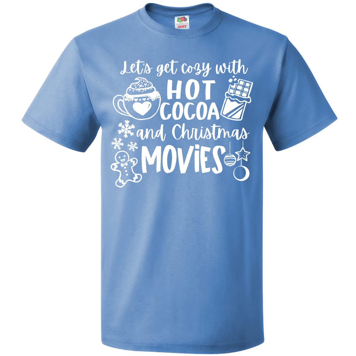 Inktastic Let's Get Cozy with Hot Cocoa and Christmas Movies T-Shirt - Perfect for Holiday Gatherings, Christmas Parties & Cozy Winter Nights