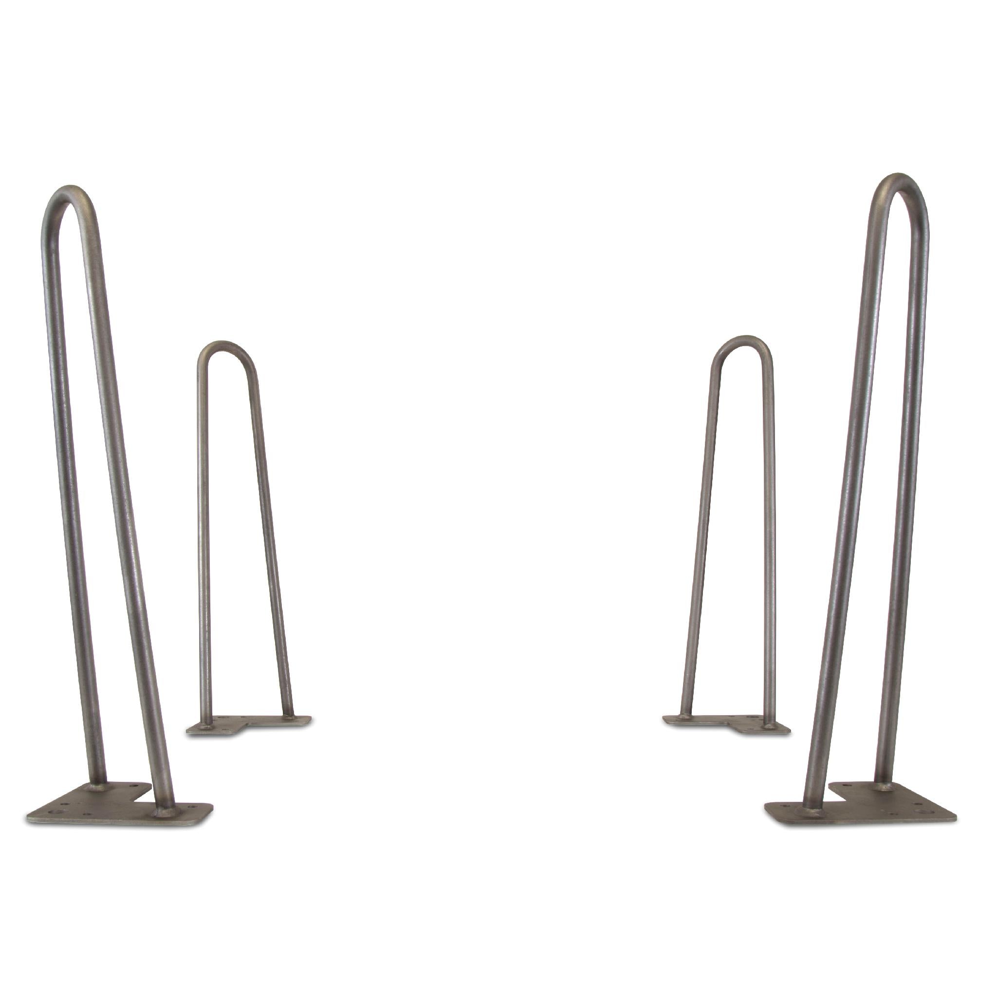 WEN TL16S 16 Inch Mid Century Modern Raw Steel Hairpin Table Legs - 1/2