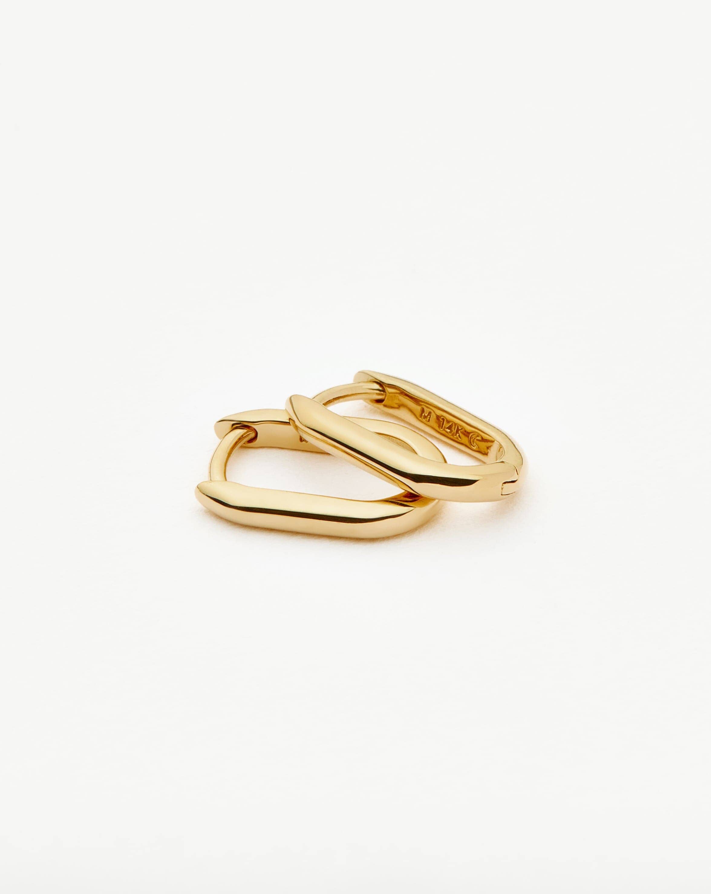 14K Solid Gold Mini Hoop Earrings for Women - Elegant Ovate Design, Hypoallergenic Fine Jewelry - Perfect for Everyday Wear, Date Nights & Special Occasions