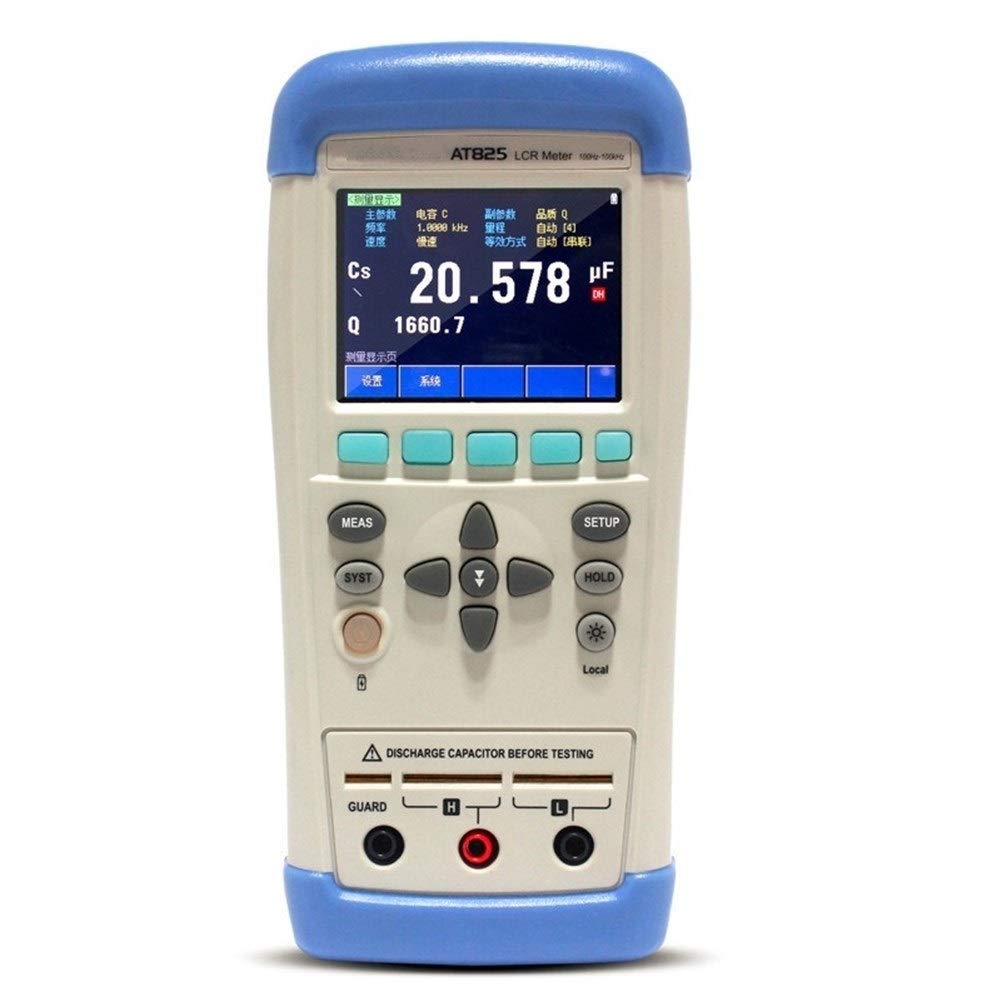 AT825 Digital LCR Meter Multimeter - 10KHz L/C/R/Q/D/Z/Theta/ESR Tester with LCD Touch Screen, USB & AC100-240V - Precision Electrical Testing for Electronics Repair, DIY Projects & Laboratory Use