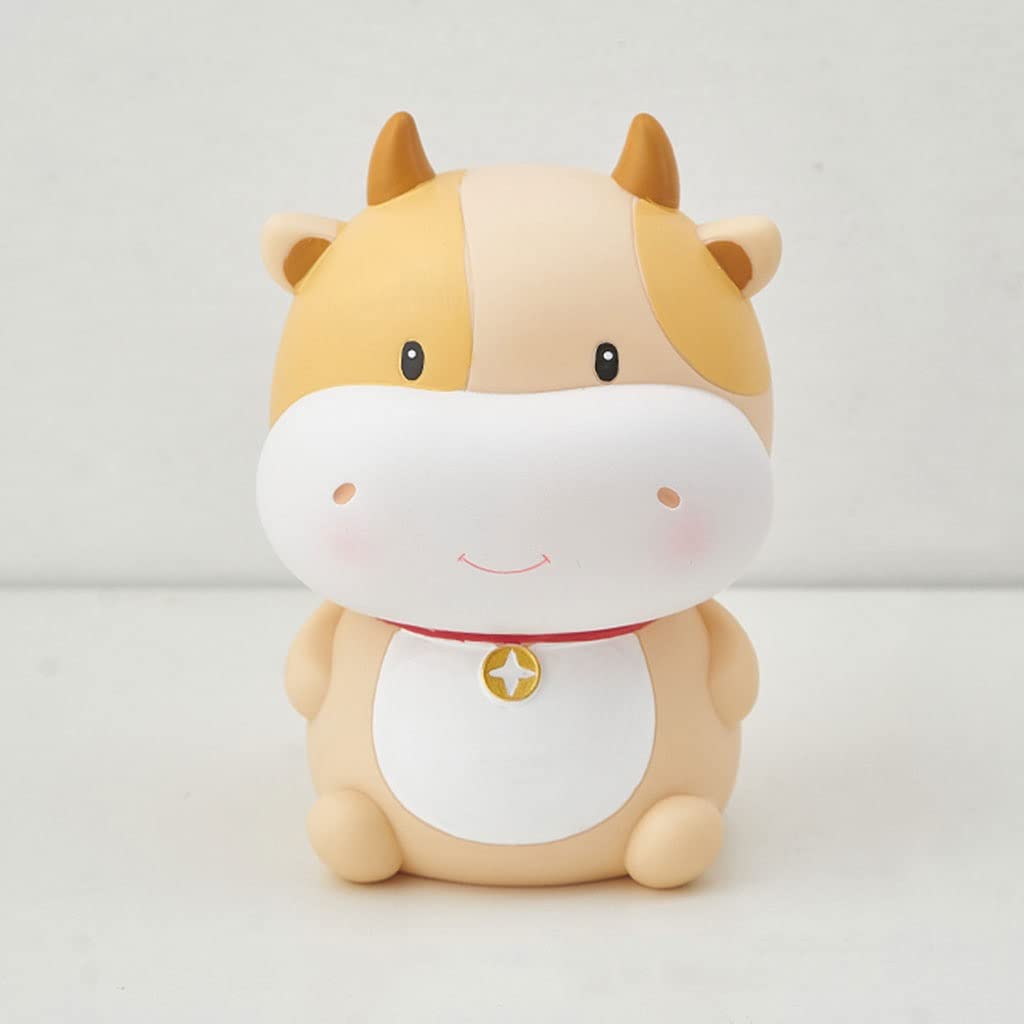 TJLSS Yellow Cow-Shaped Piggy Bank for Kids - 20.5x15cm Money Saving Box, Cute Home Decor & Educational Toy for Children's Allowance Savings | Perfect Birthday Gift & Room Decoration