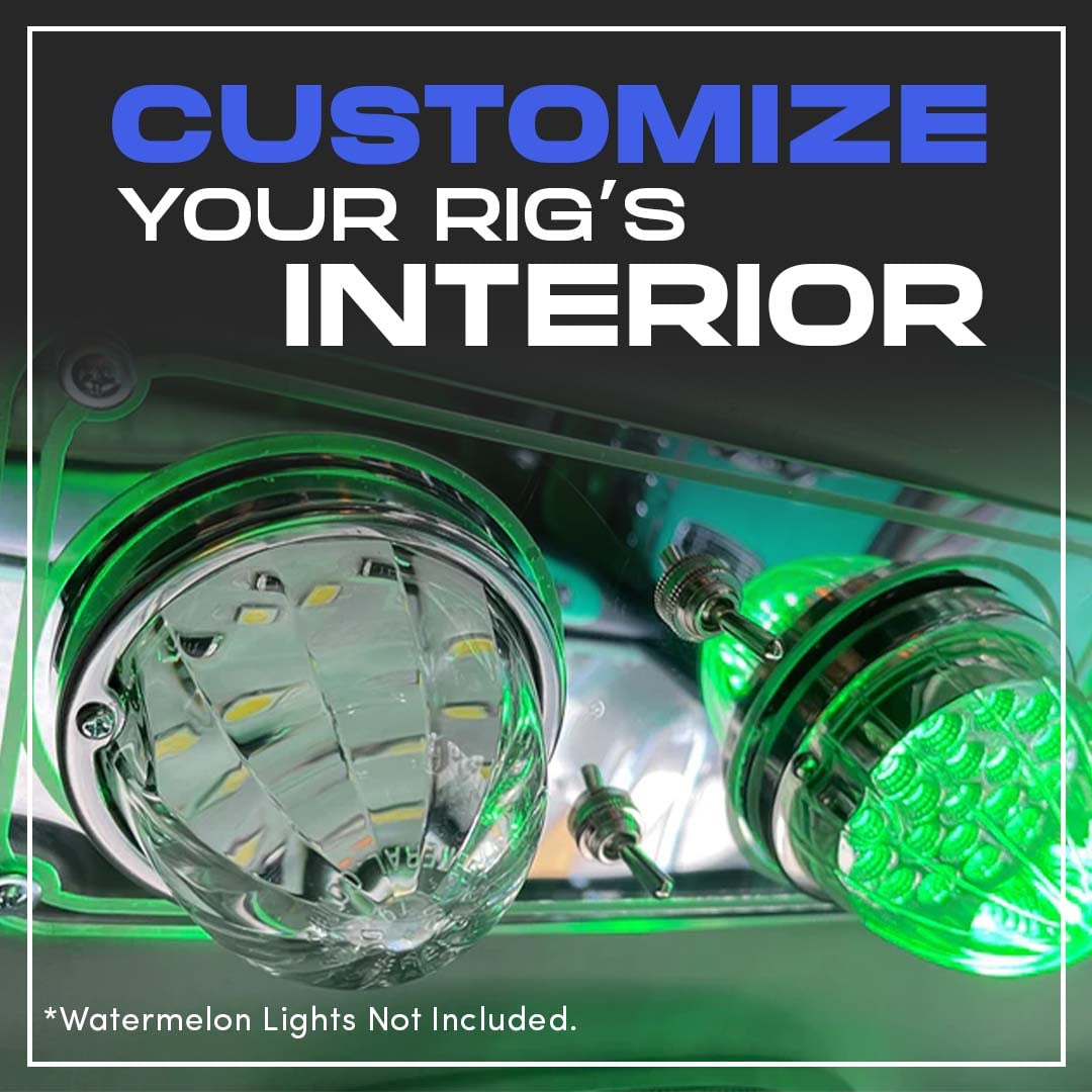 Peterbilt Dome Light Plate with Amber Lens & Lever Switches - Fits 379 & 389 Models - Custom Semi Truck Interior Lighting Upgrade for Enhanced Visibility & Style | Perfect for Night Driving & Cab Customization