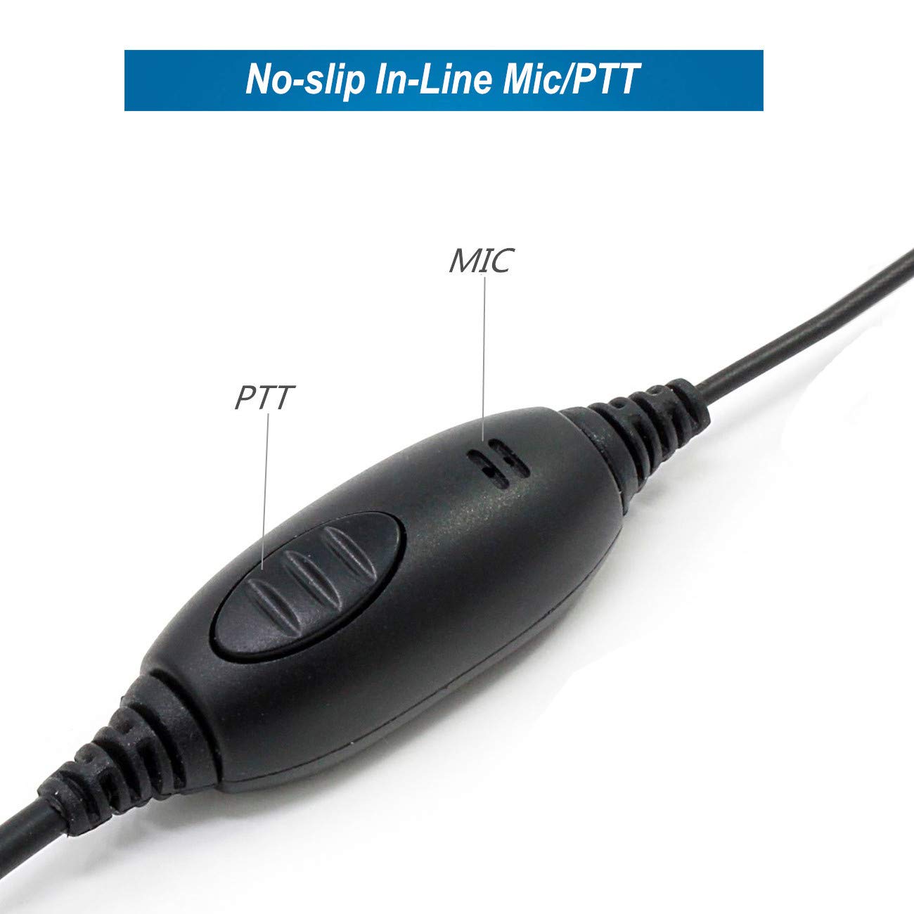 abcGoodefg 2-Way Radio Earpiece Headset with PTT Mic - 5 Pack | Compatible with UV5R, 888S, UV-82HP, BF-F8HP, Kenwood, Retevis H-777, RT21, RT22 Radios | Ideal for Security, Construction & Outdoor Activities