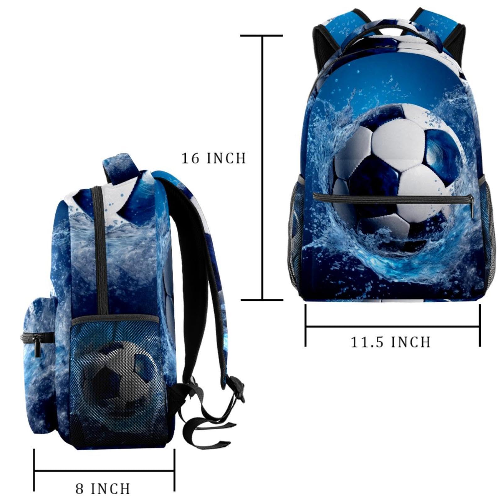 Waterproof Travel Backpack for Women & Men - Lightweight Durable Hiking Backpack with USB Charging Port, Blue Ocean Design - Perfect for Camping, Commuting & Airplane Carry-On