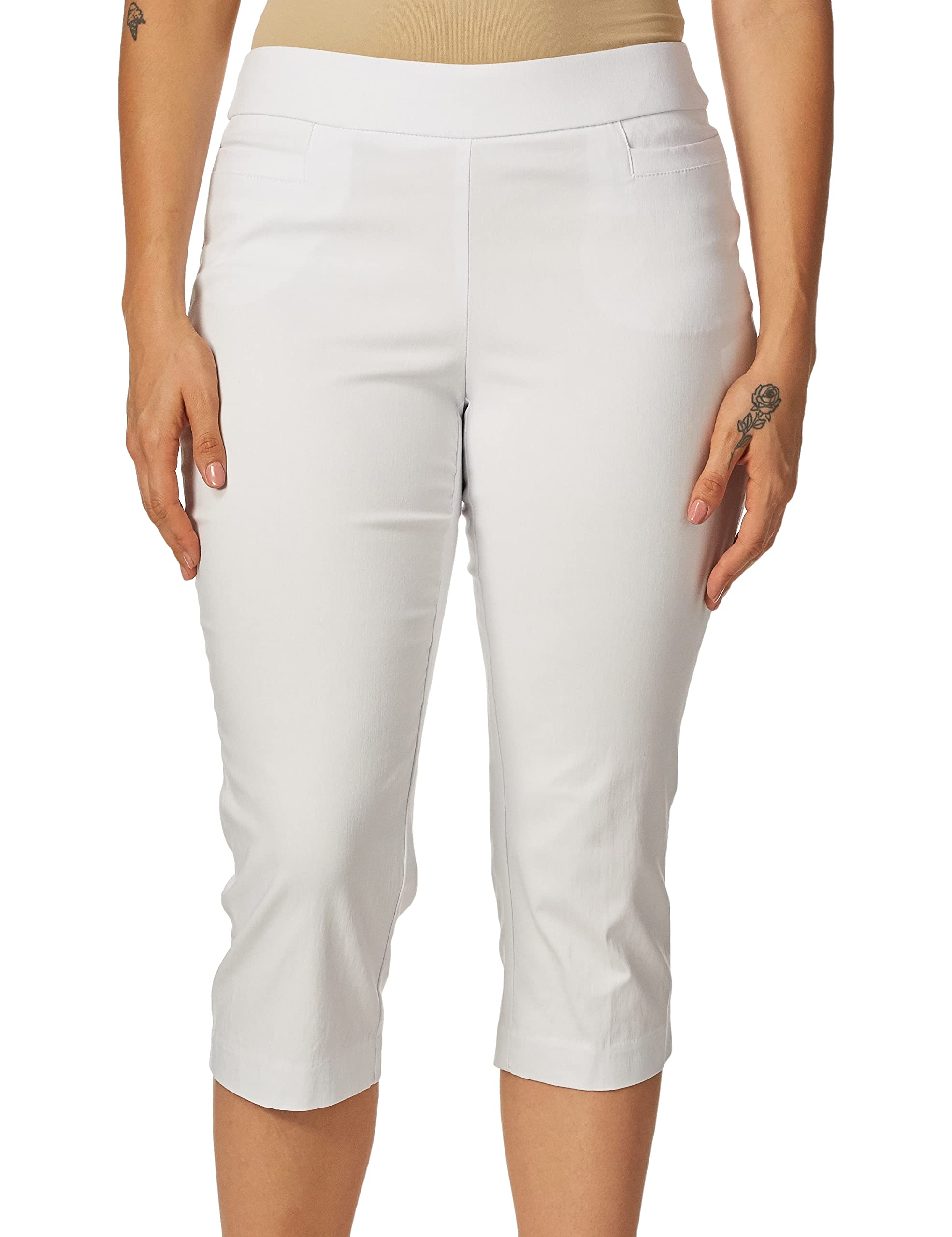 Briggs New York Women's Pull-On Capri Pants with Pocket - Casual Comfort
