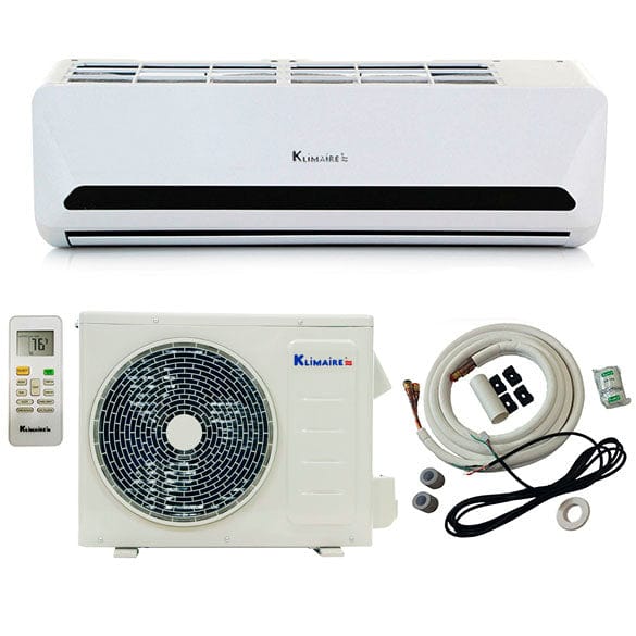 12,000 BTU Klimaire 15 SEER Ductless Mini Split Inverter Air Conditioner & Heat Pump - Pre-Charged with Quick Connect Kit (115V) - Perfect for Bedrooms, Offices & Small Spaces