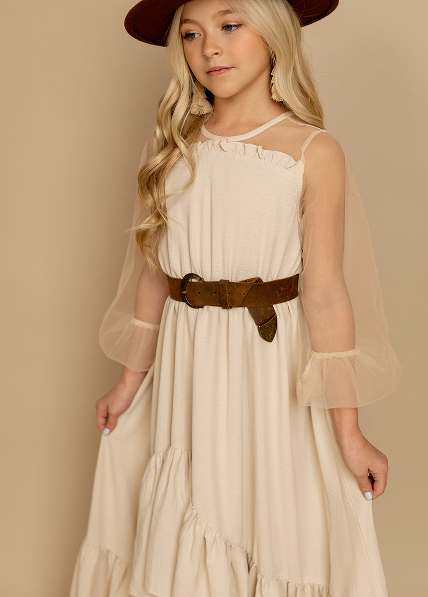 Jespyr Women's Elegant Ecru Dress - Casual Summer Flowy Maxi Dress for Beach, Wedding & Party | Lightweight & Comfortable