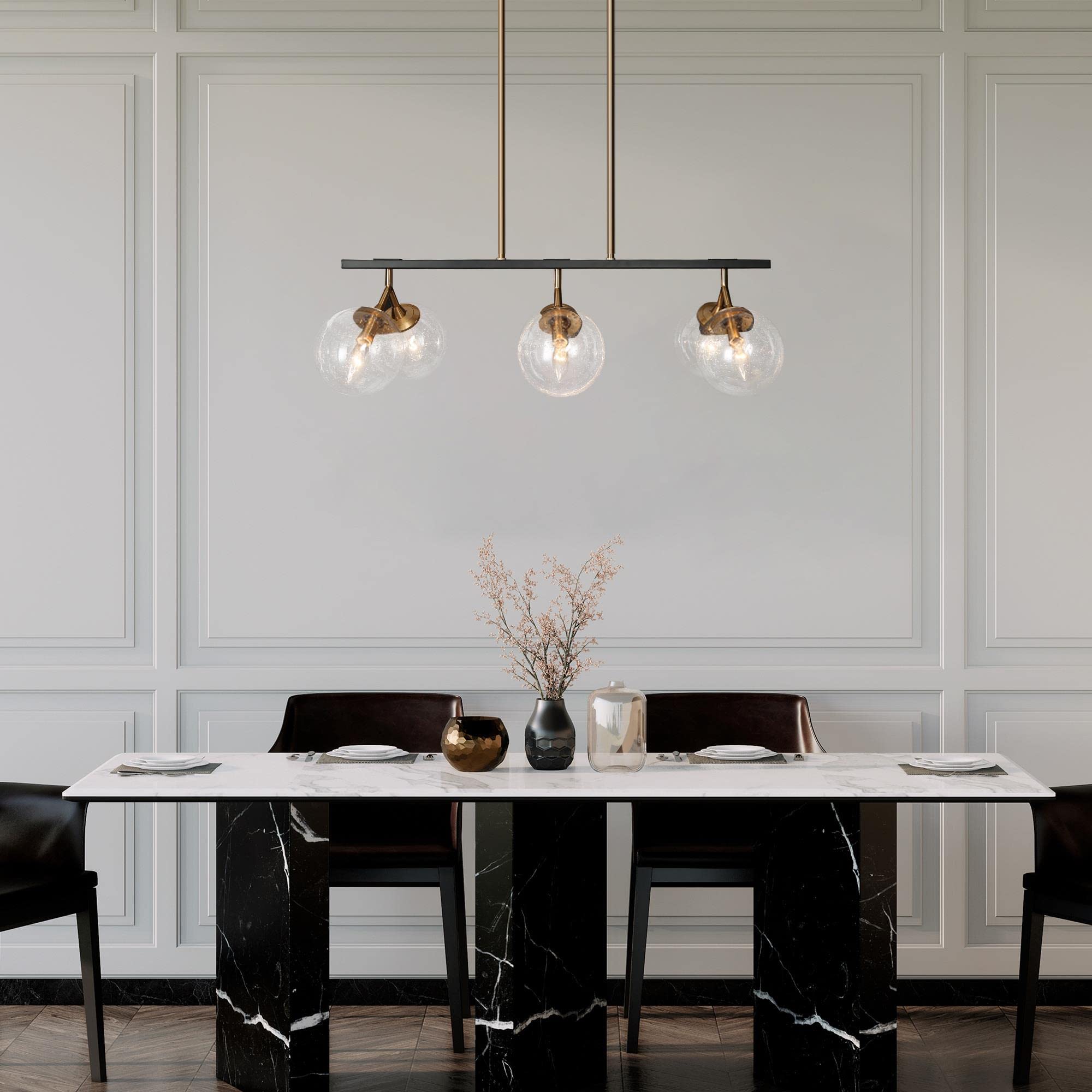 KSANA Modern Linear Chandelier for Dining Room - 28.5