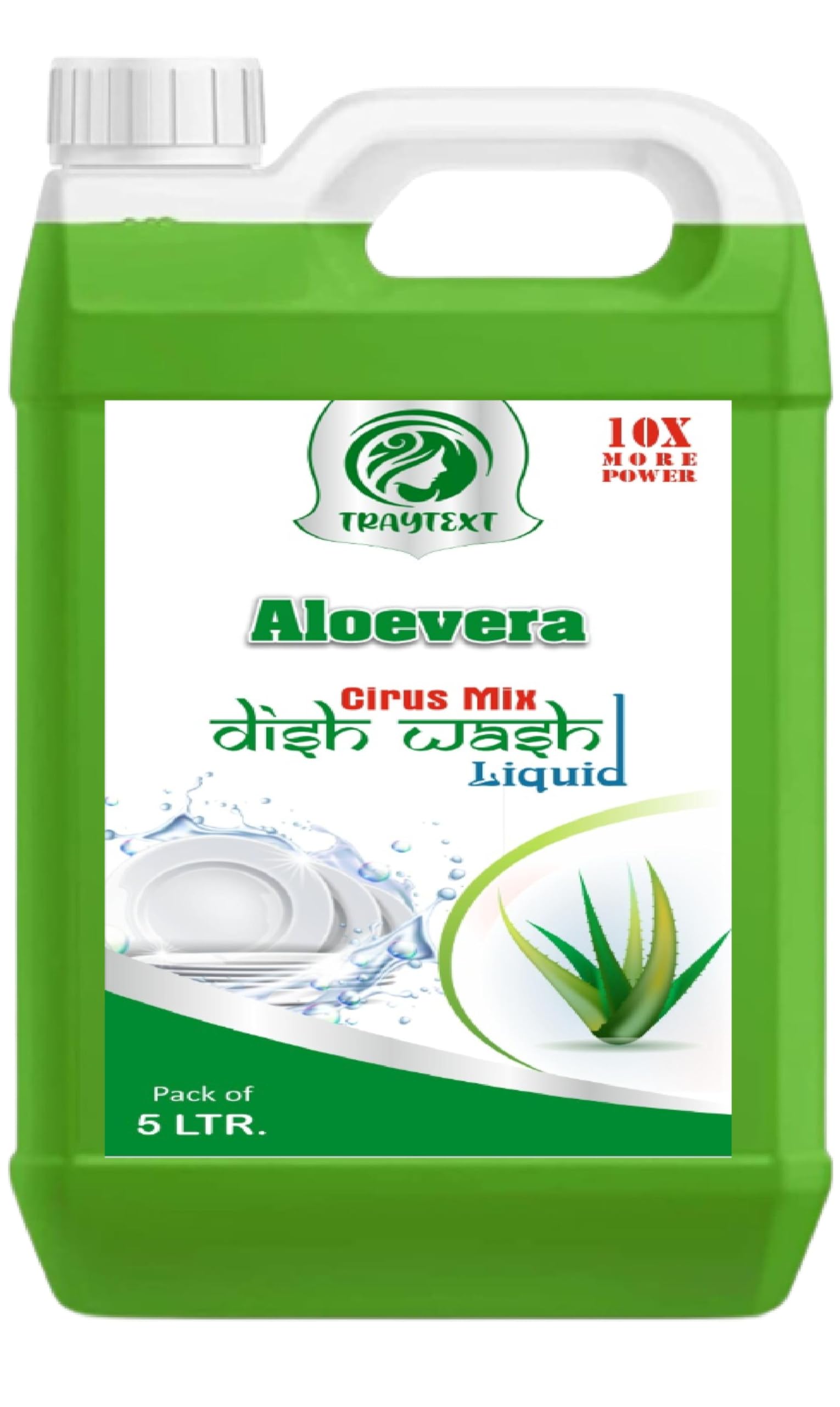 Organic Aloe Vera Dishwashing Liquid - 5L | Natural Dish Soap for Oil Stains & Burnt Food | Pet & Child Safe | Tough Grease Remover | Gentle on Hands | Perfect for Kitchen Cleaning & Heavy Duty Pots