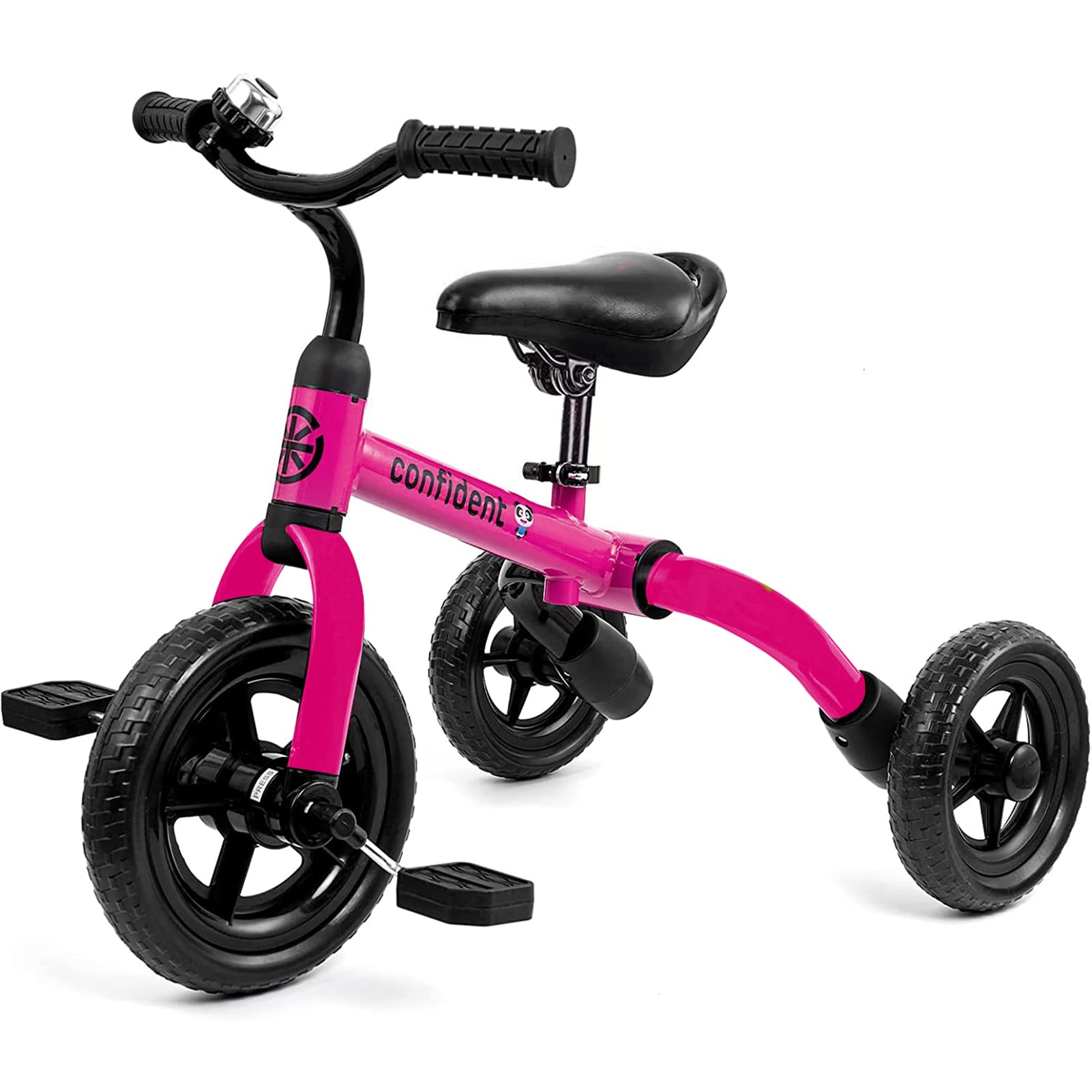 Ancaixin 3-in-1 Adjustable Toddler Tricycle for Kids Ages 2-5 | Convertible Balance Bike with Detachable Pedals & Bell | Foldable Design | Perfect Birthday, Christmas & New Year Gift (Pink) | Ideal for Outdoor Play, Park Rides & Learning to Cycle