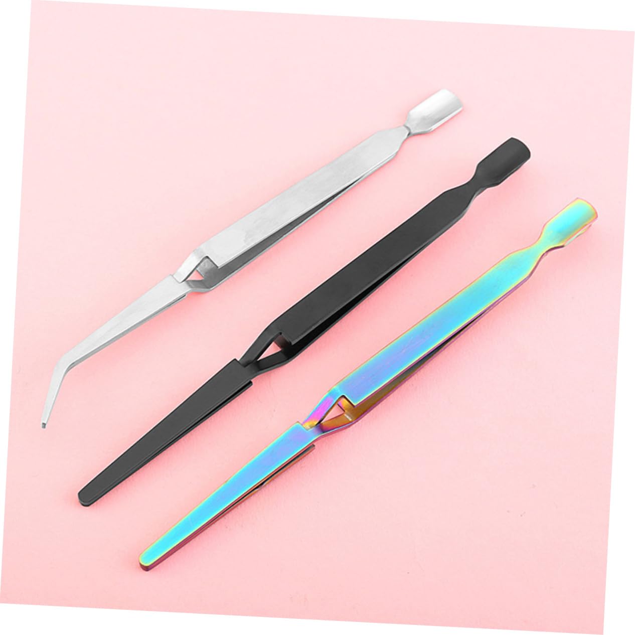 Ipetboom 3-Piece Professional Stainless Steel Nail Pincher Tweezers Set - Silver Nail Clippers & Forceps for Precise Nail Art, Manicure & Pedicure - Perfect for Salon, Home Use & DIY Nail Designs