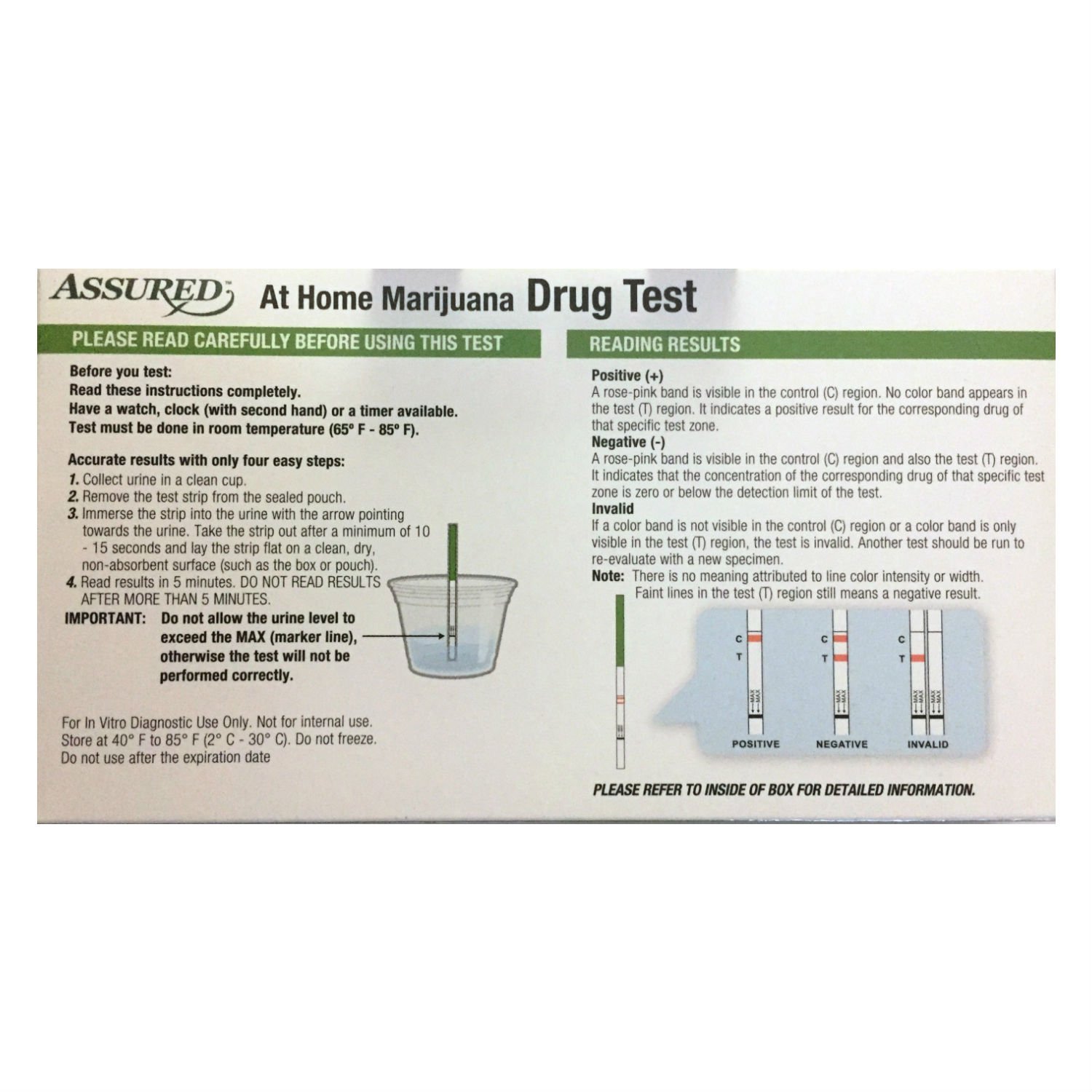 Assured At Home Marijuana Drug Test Kit - 2 Pack | THC Detection for Personal & Workplace Use | Fast & Accurate Results