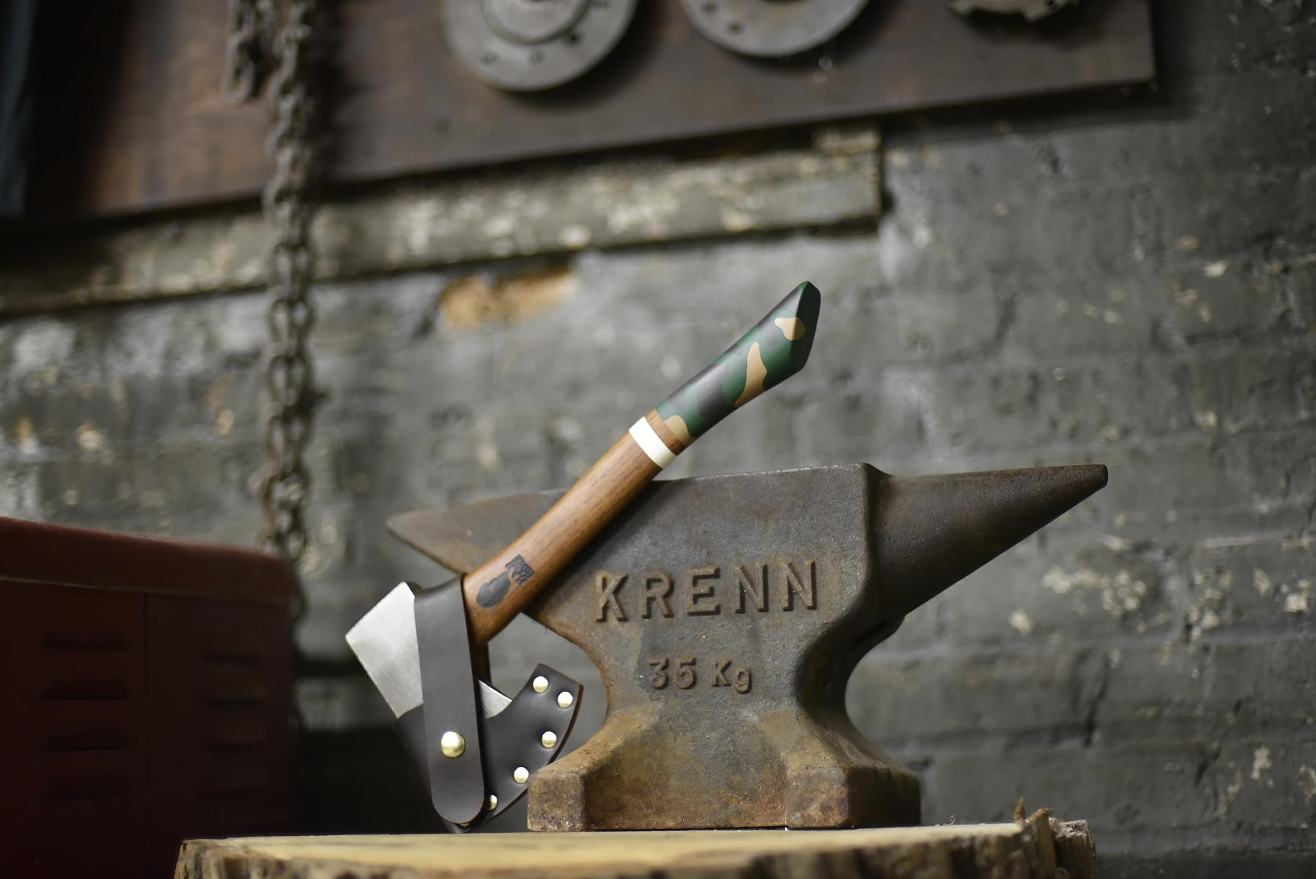 Hunter Hatchet Axe - Hand Forged in USA - Premium Handcrafted Gift with Personalized 2 Letter Engraving - Perfect for Camping, Wood Splitting & Outdoor Adventures