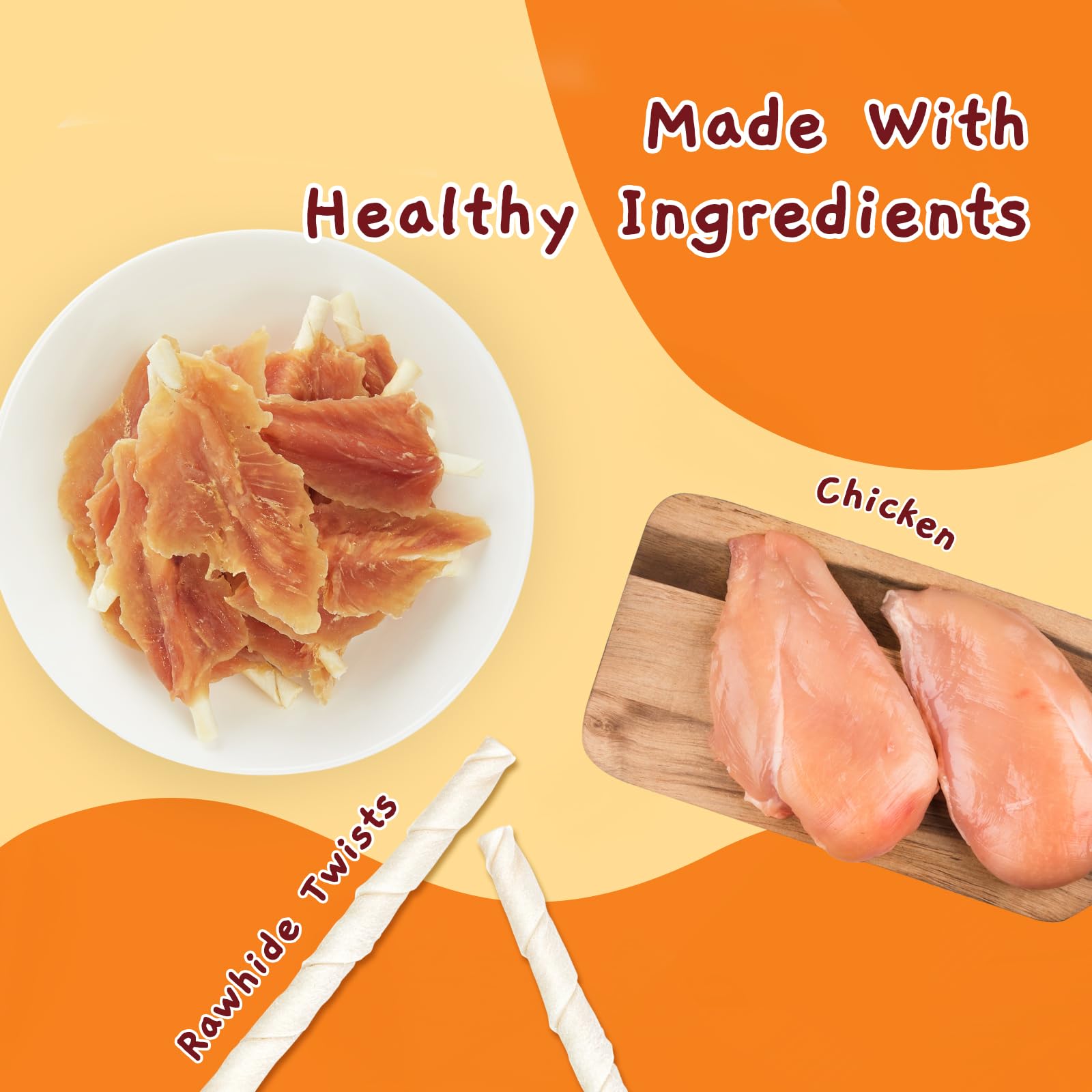 Jungle Calling Chicken Jerky Dog Chews - Glucosamine & Chondroitin for Joint Health - Long-Lasting Dental Treats for Active Dogs