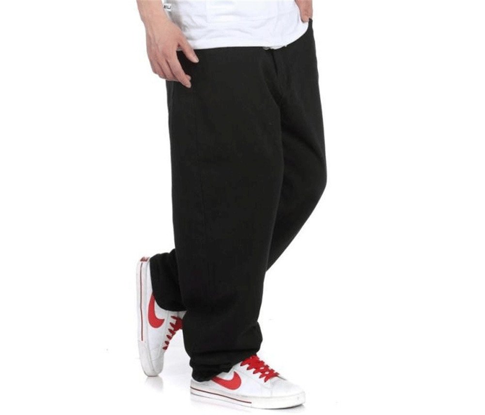 Men's Loose Fit Black Hip Hop Baggy Denim Jeans - Streetwear Fashion for Casual Wear & Urban Style